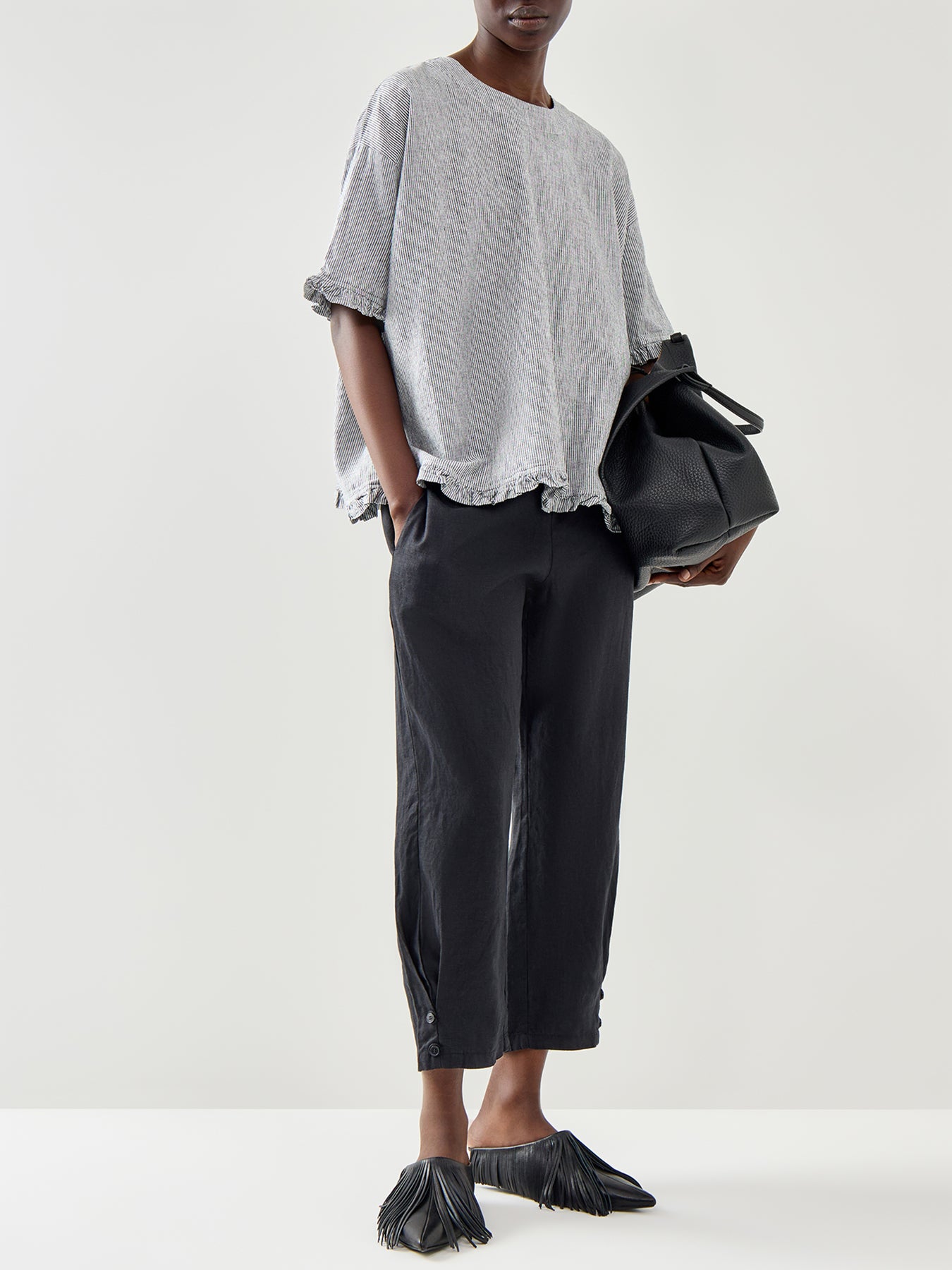 Penna Tapered Leg Linen Trousers