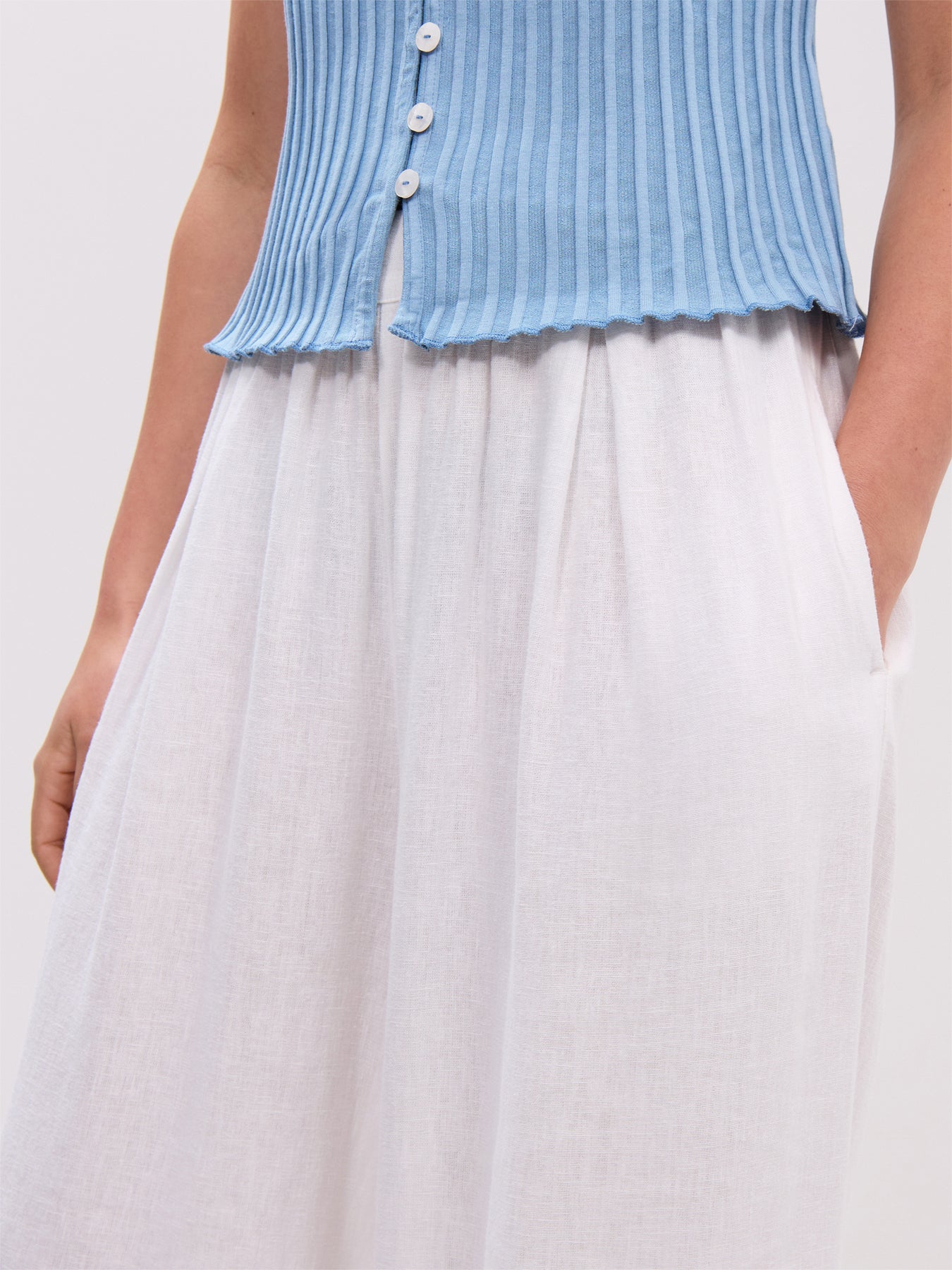 White Linen-blend Jerrow Wide Leg Trousers