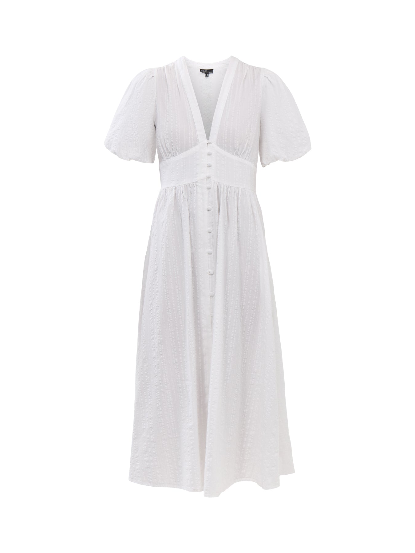 White Short Sleeve Starlight Midi Dress