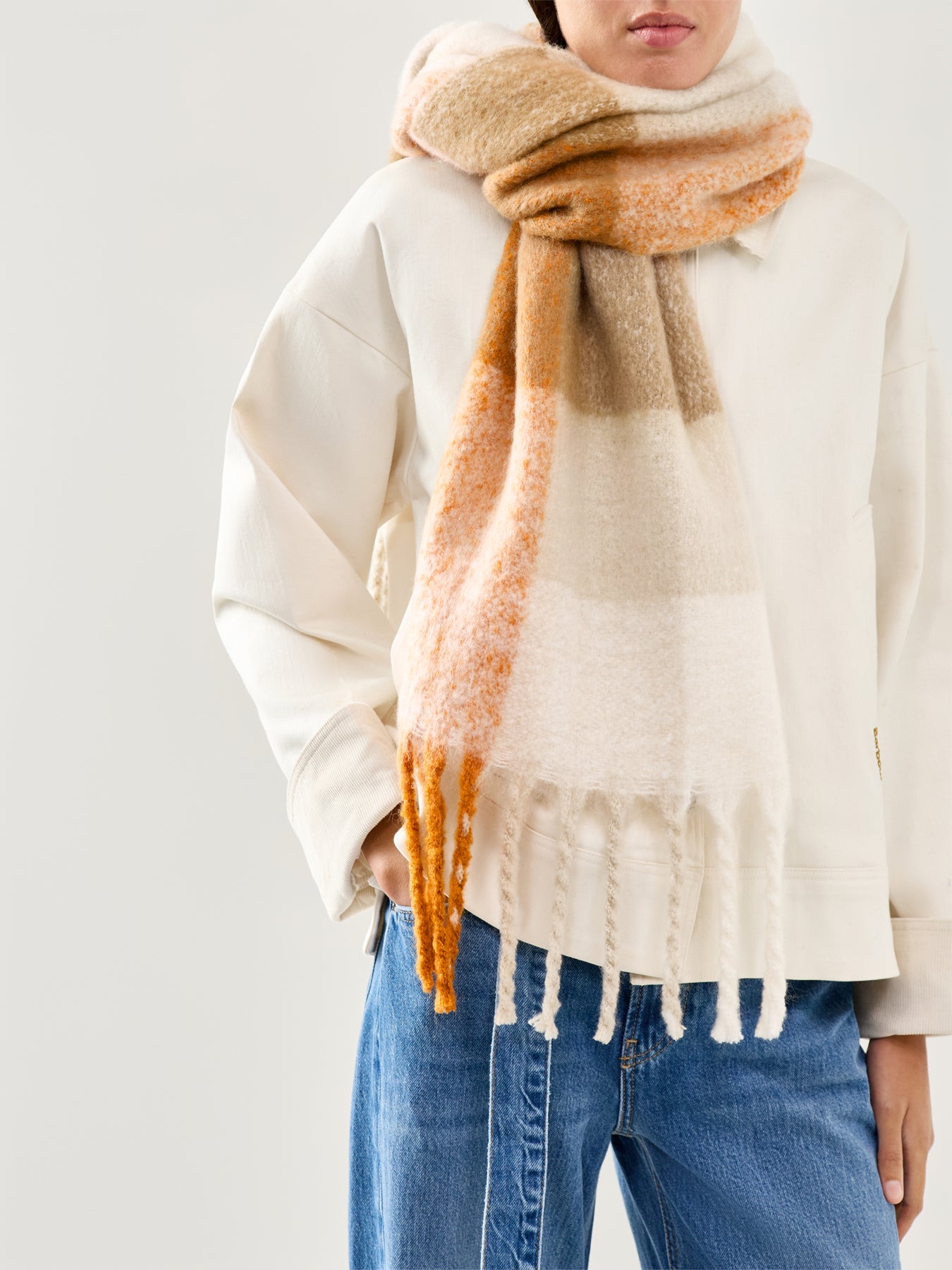 Marie Scarf Mustard Check