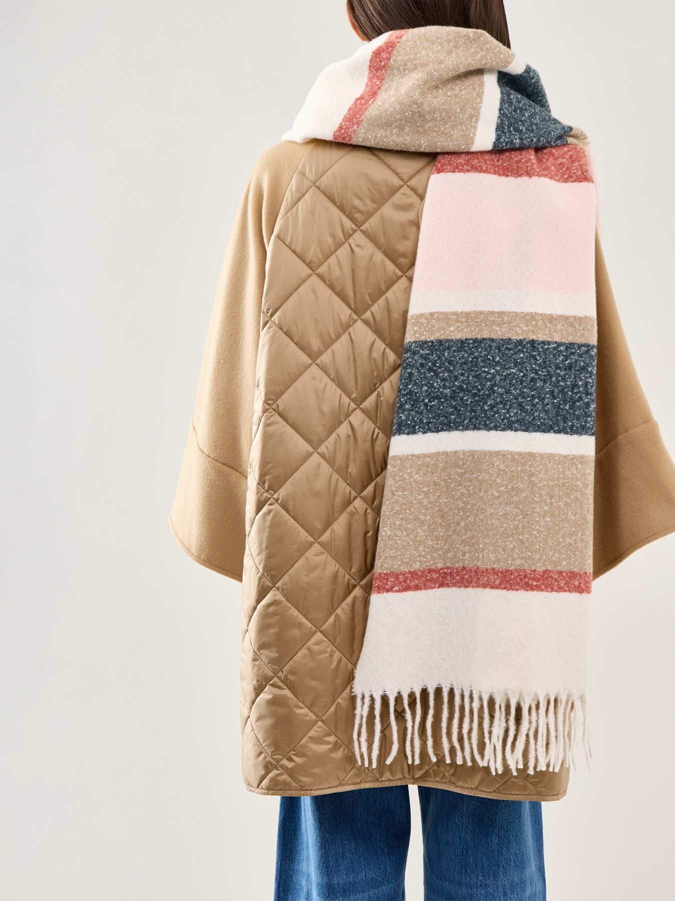 Paige Stripe Scarf Navy