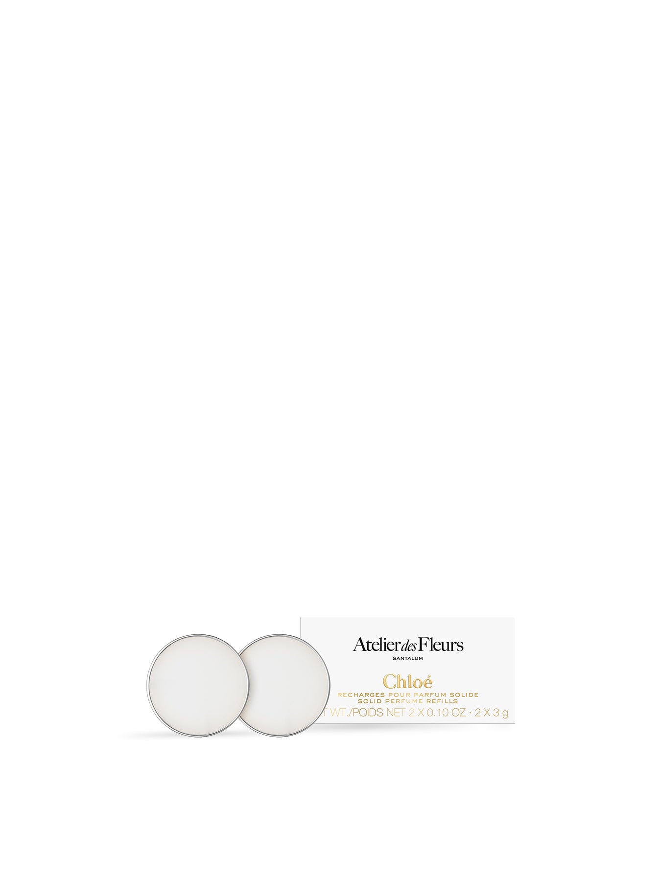 Santalum Solid Perfume Refills 2 x 3g for Soft Sandalwood Scent