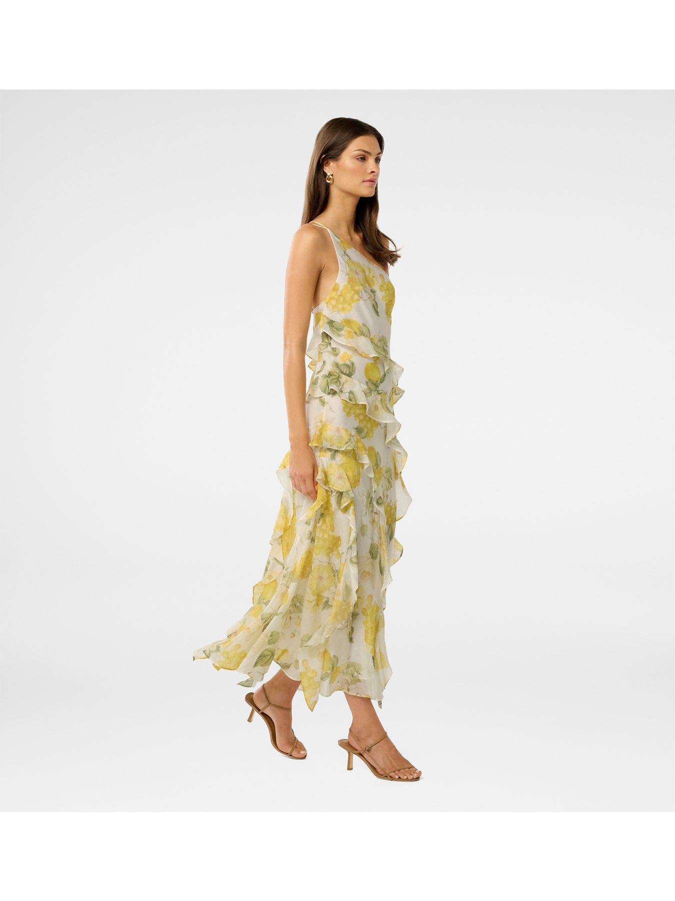 Belle One Shoulder Ruffle Gown