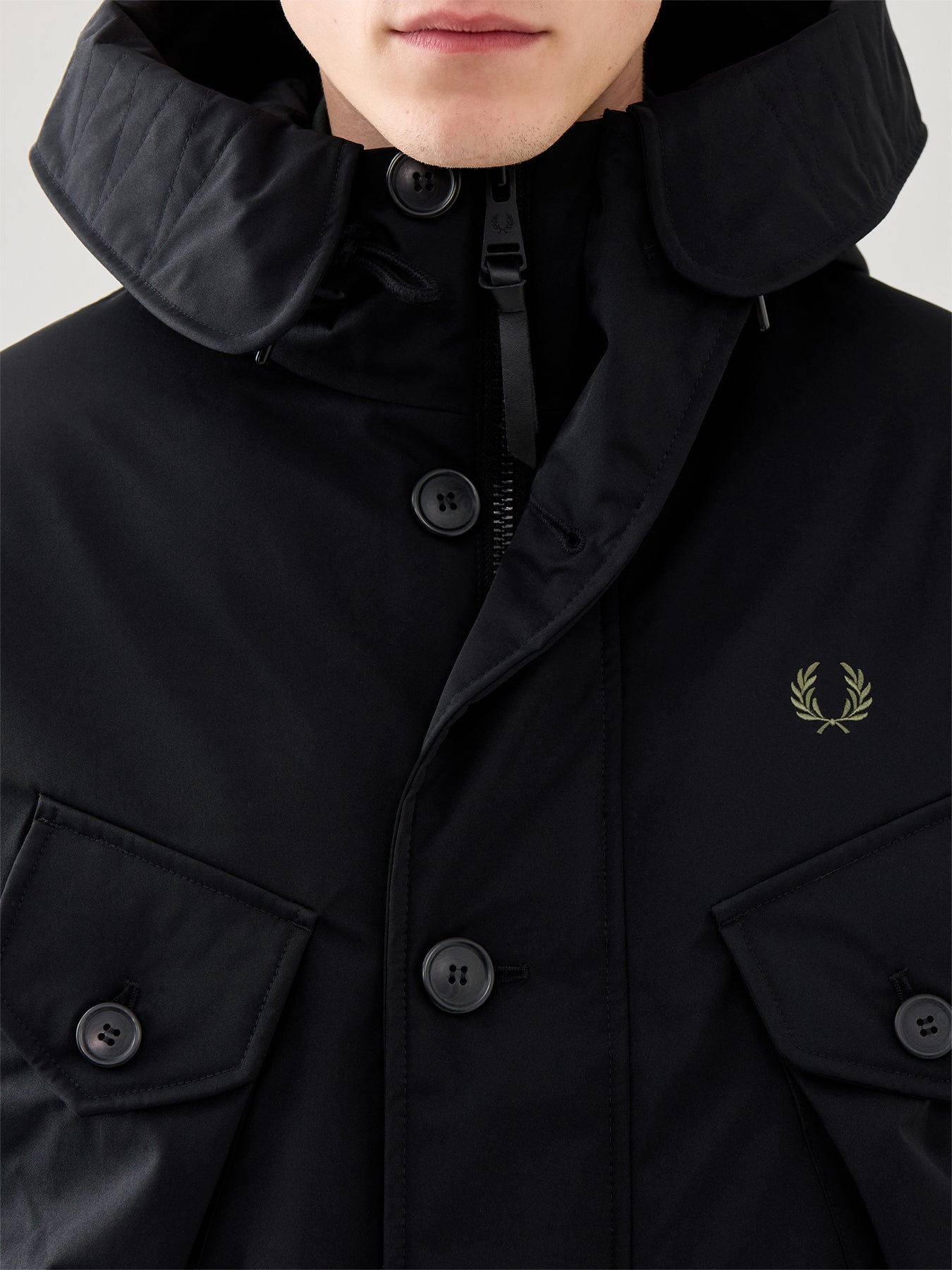 Patch Pocket Puffer Jacket Black