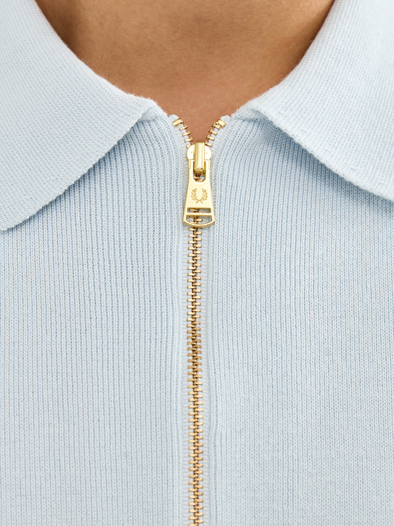 Multi Texture Knitted Zip Polo Mix