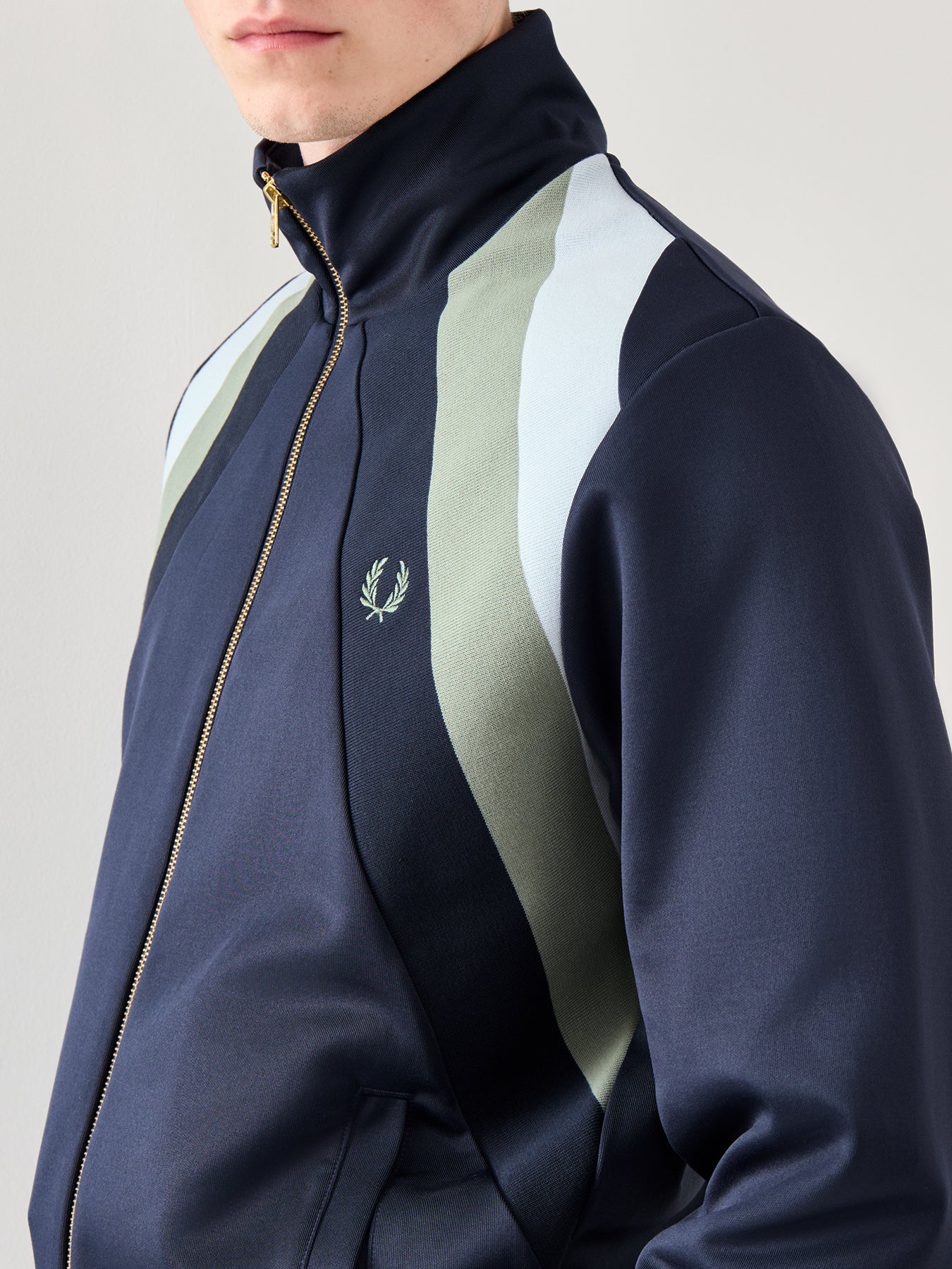 Striped Panel Track Jacket Blue