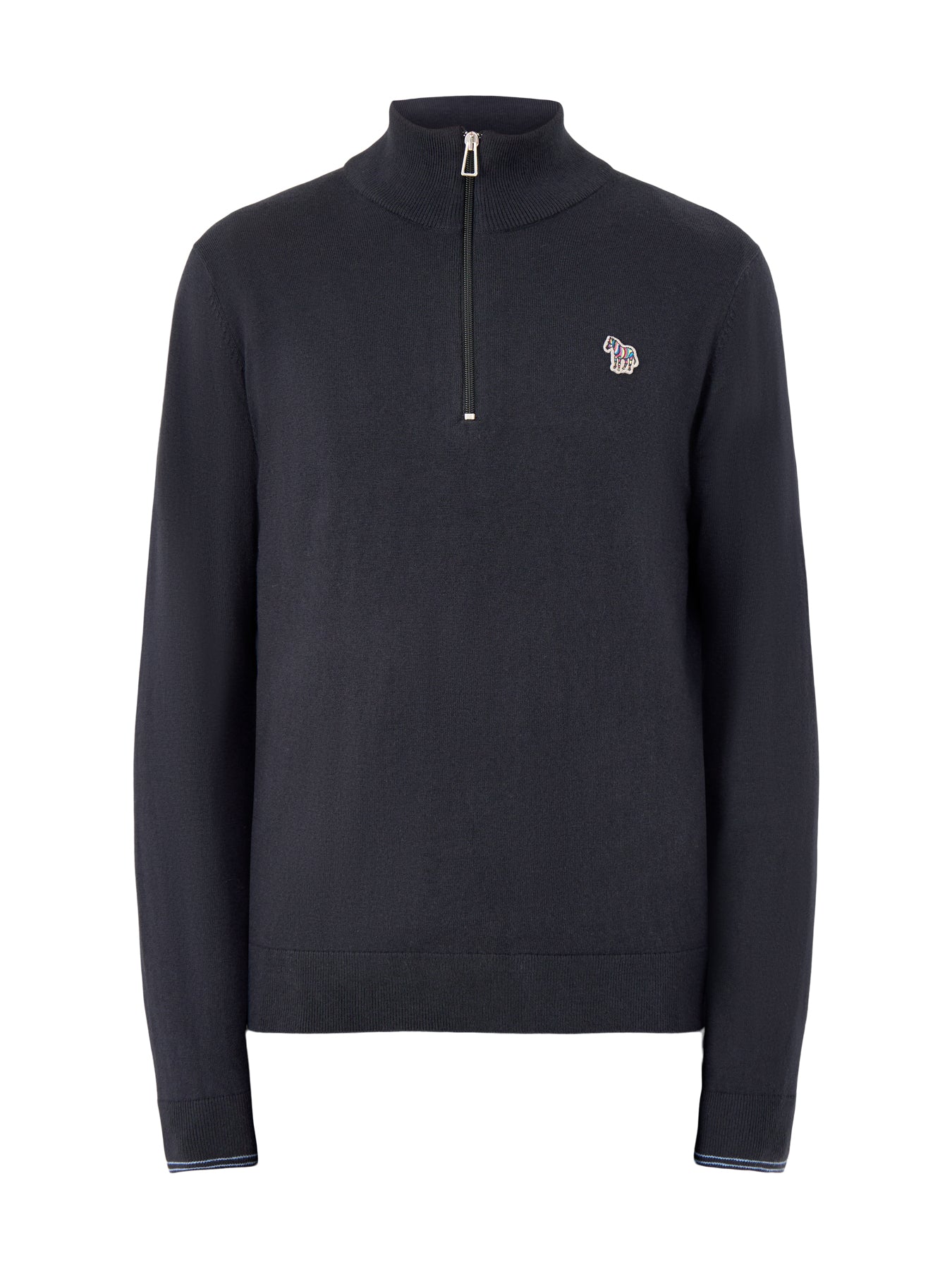 Zebra 1/4 Zip Cotton Knitwear Black