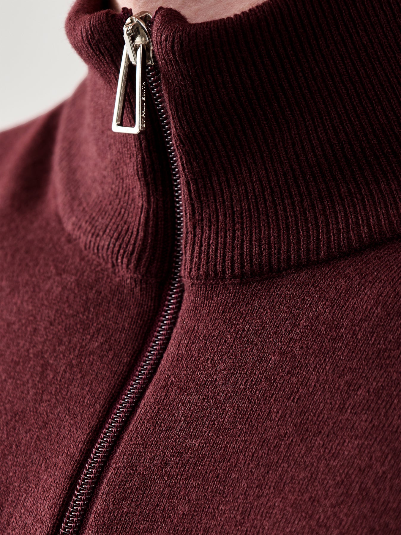 Zebra 1/4 Zip Cotton Knitwear Red