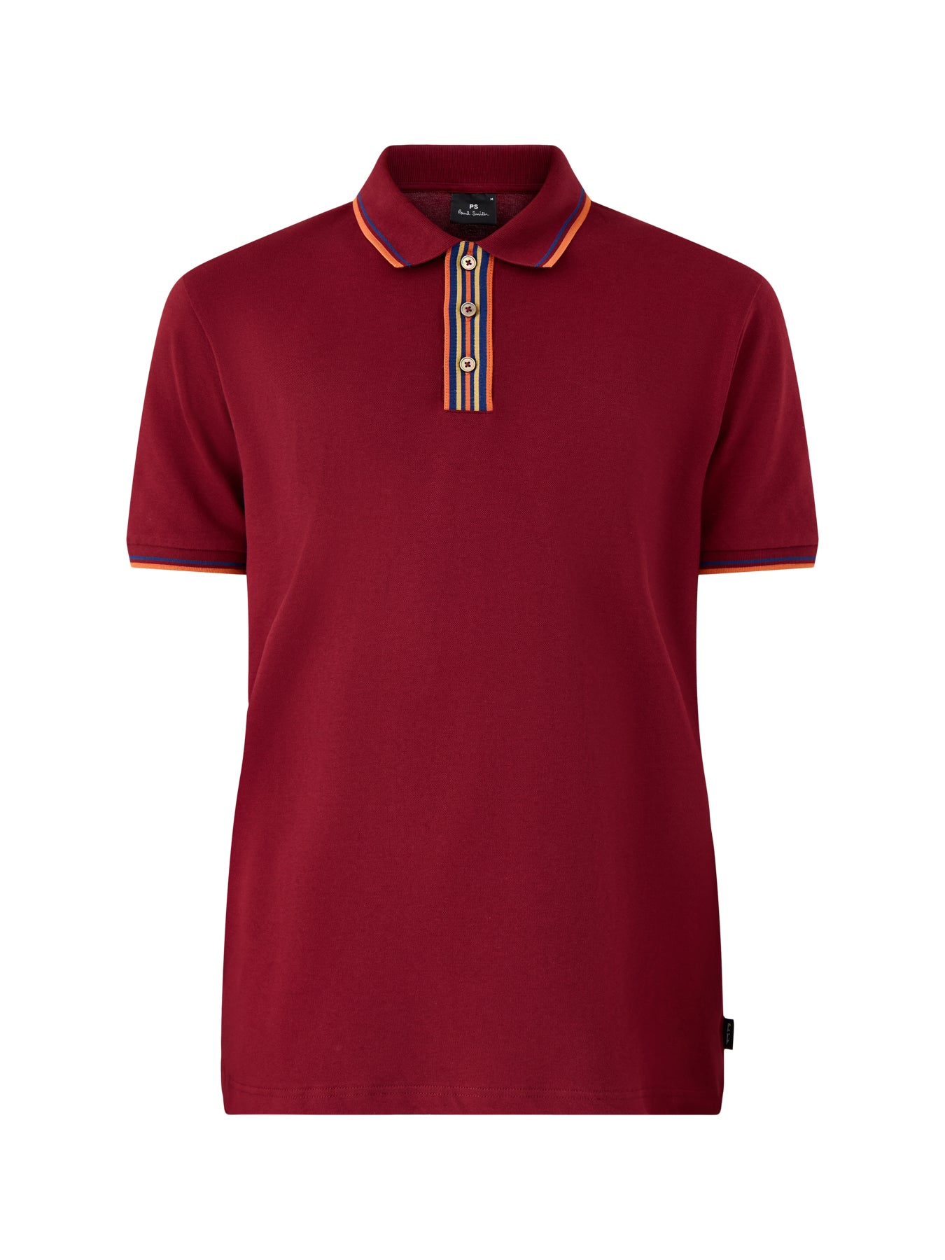 Stripe Plaquet Polo Tops Burgundy