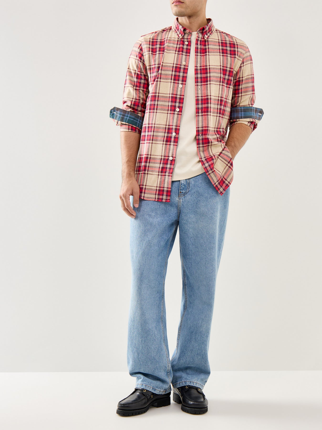 Flannel Check Shirt Tan