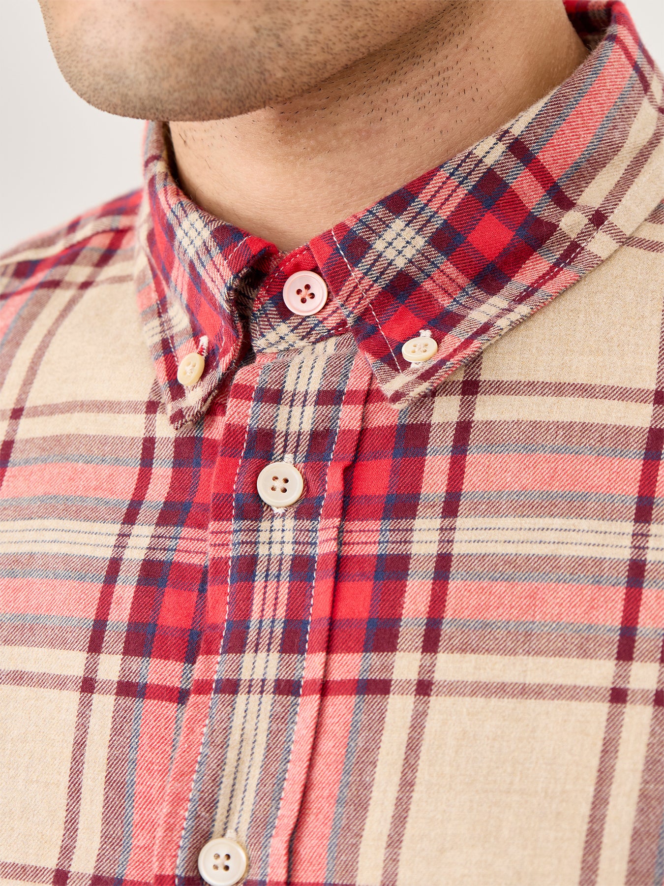 Flannel Check Shirt Tan