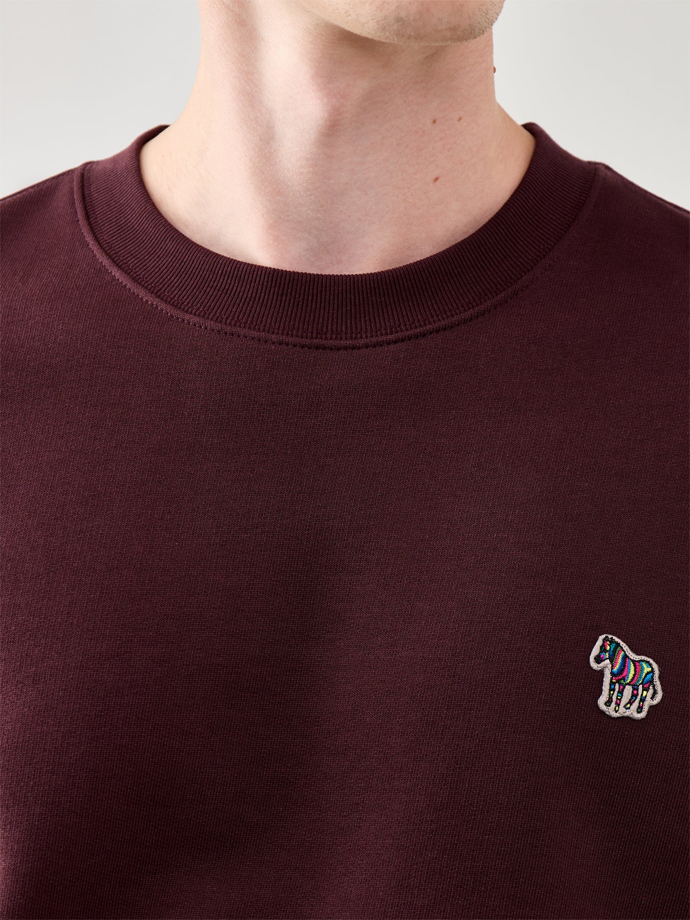 Zebra Sweatshirt Cotton Long Sleeves Red