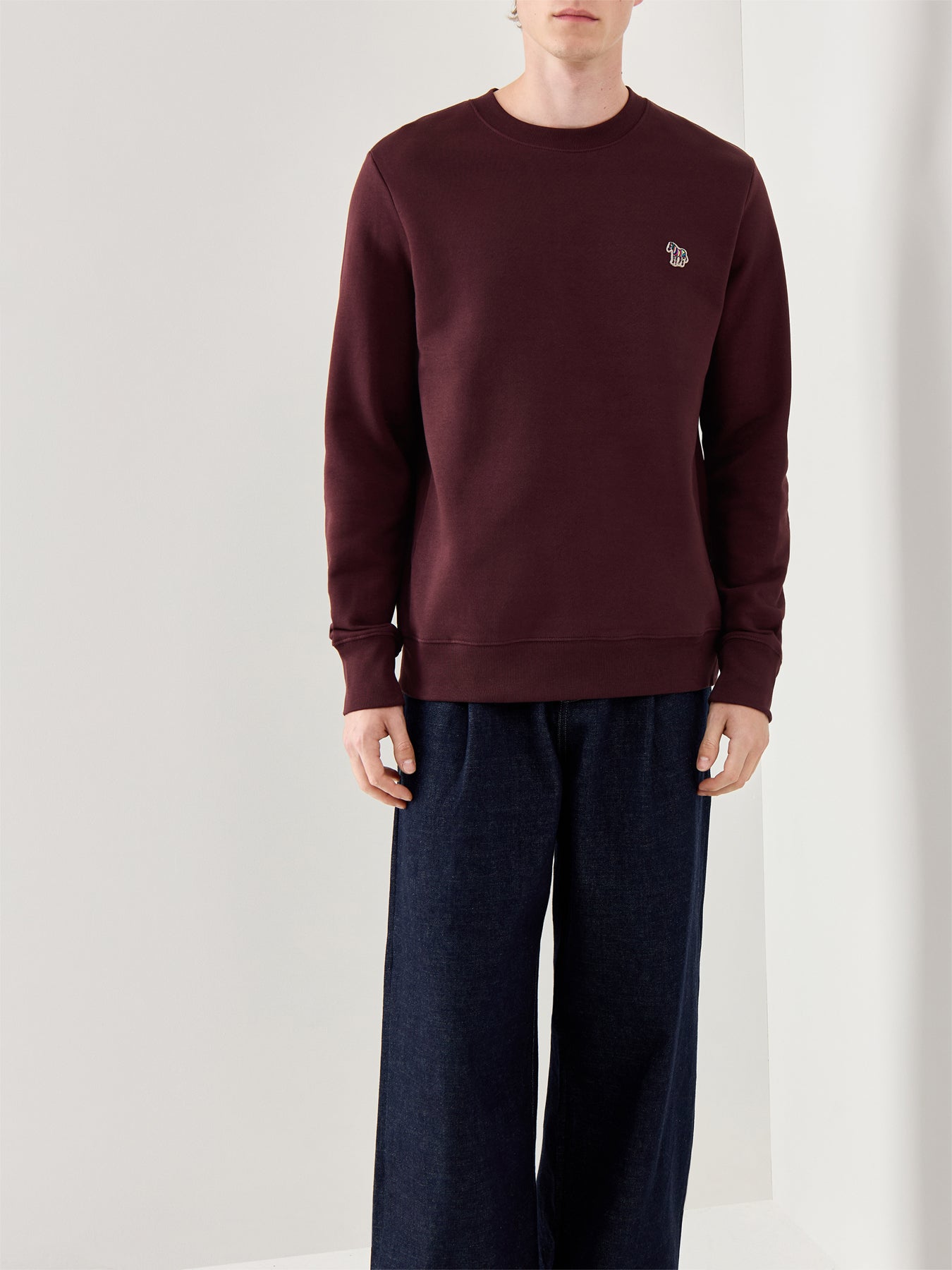 Zebra Sweatshirt Cotton Long Sleeves Red