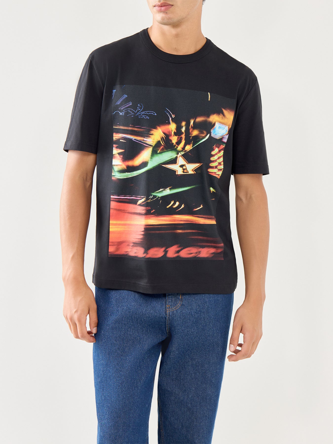 Funfair Print Short Sleeves Tee Black