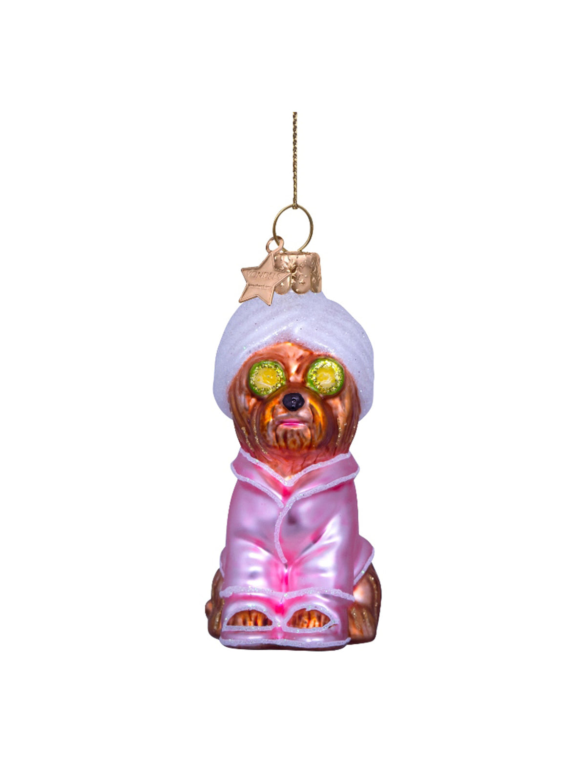Selfcare Dog Glass Christmas Hanging Decoration