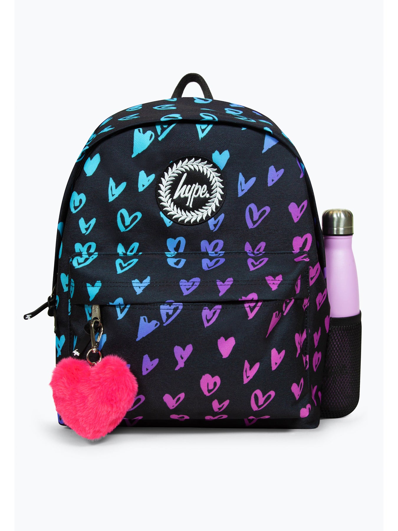 Hype Kids Black Scribble Hearts Backpack