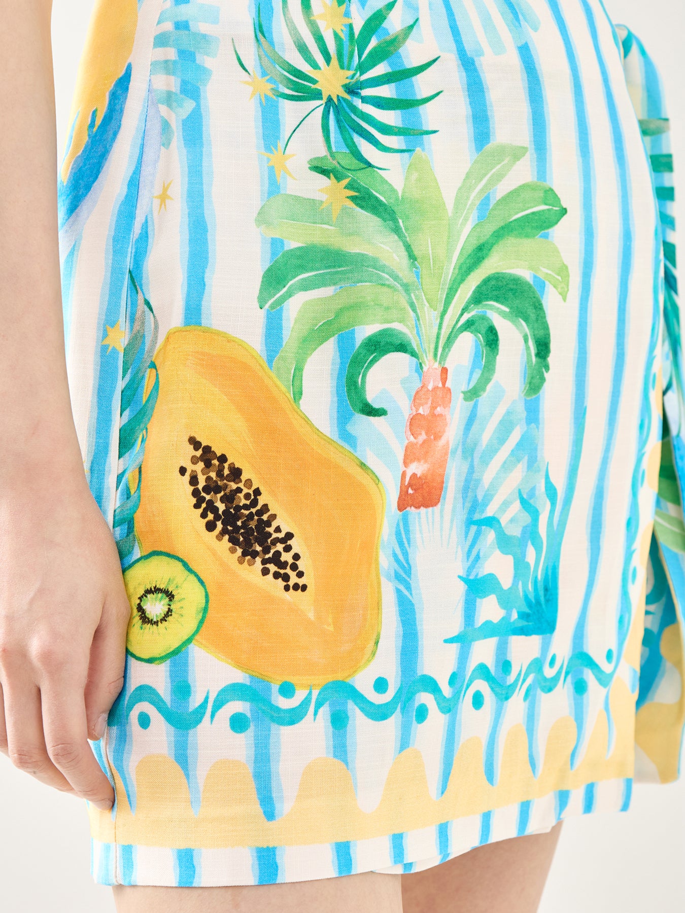 Rio Stripe Mini Wrap Skirt