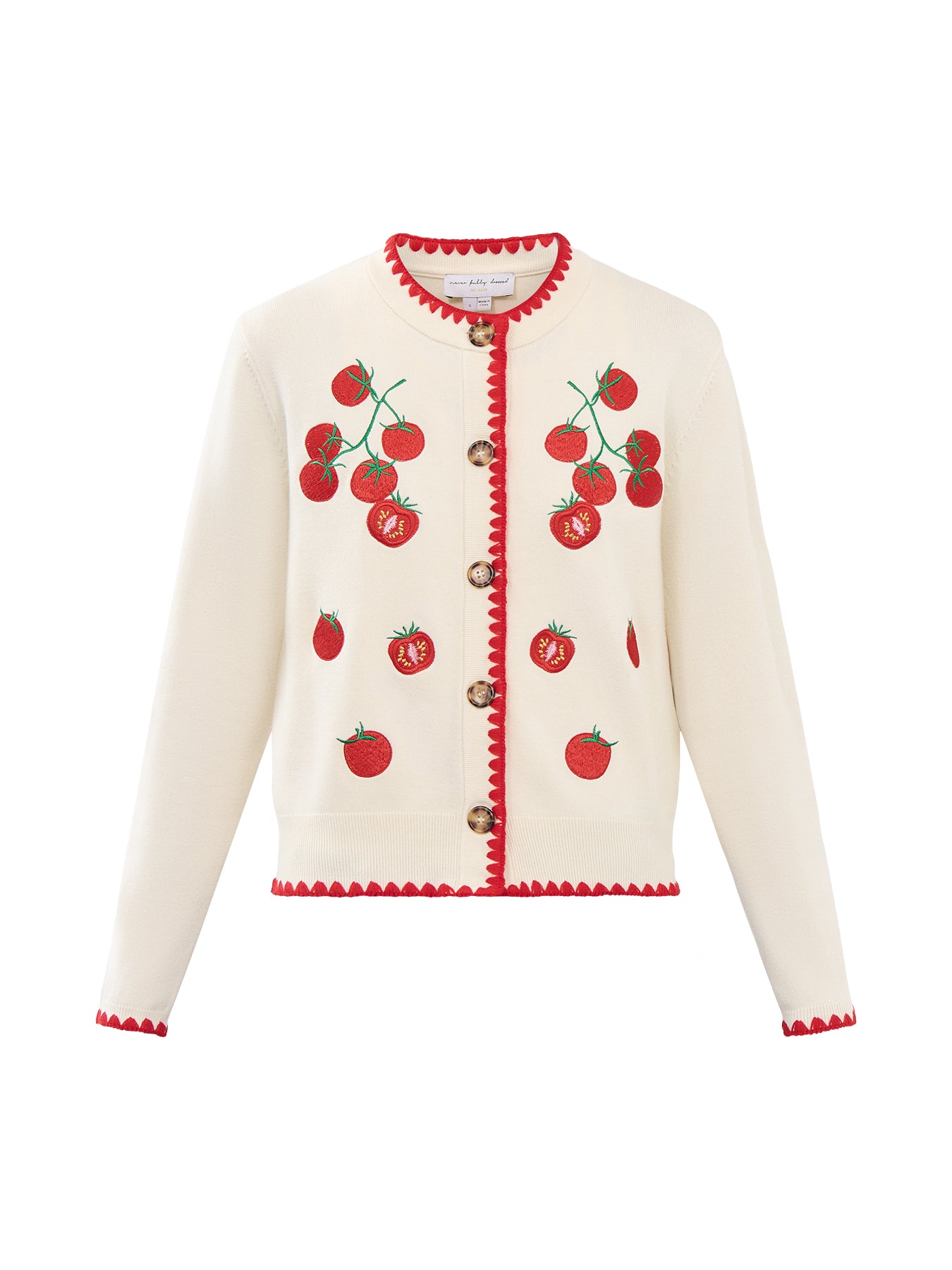 Tomato Embroidered Cardi