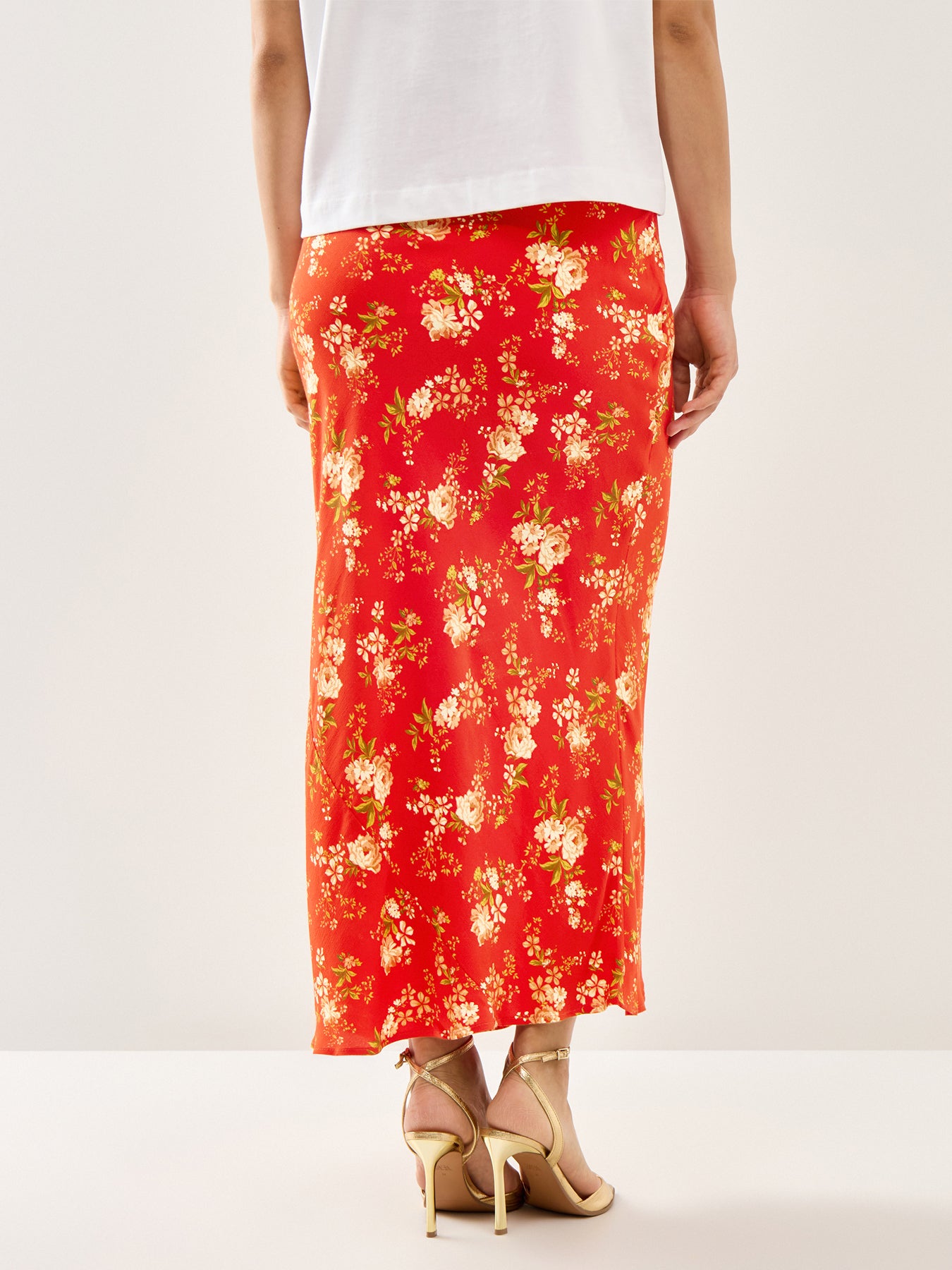 Red Floral Dorris Skirt Red