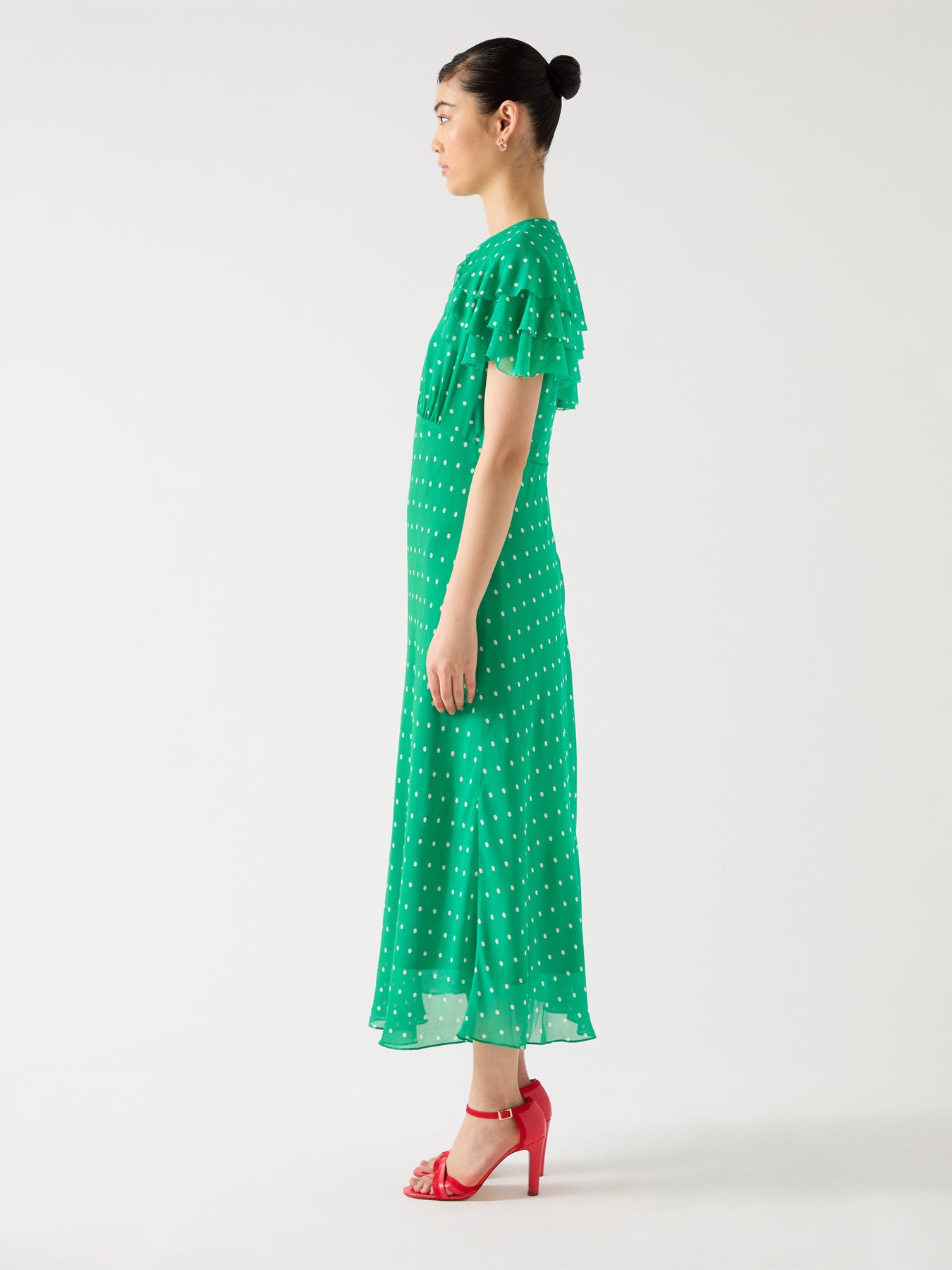 Ellen Green & Birch Polka Dot Print Dress