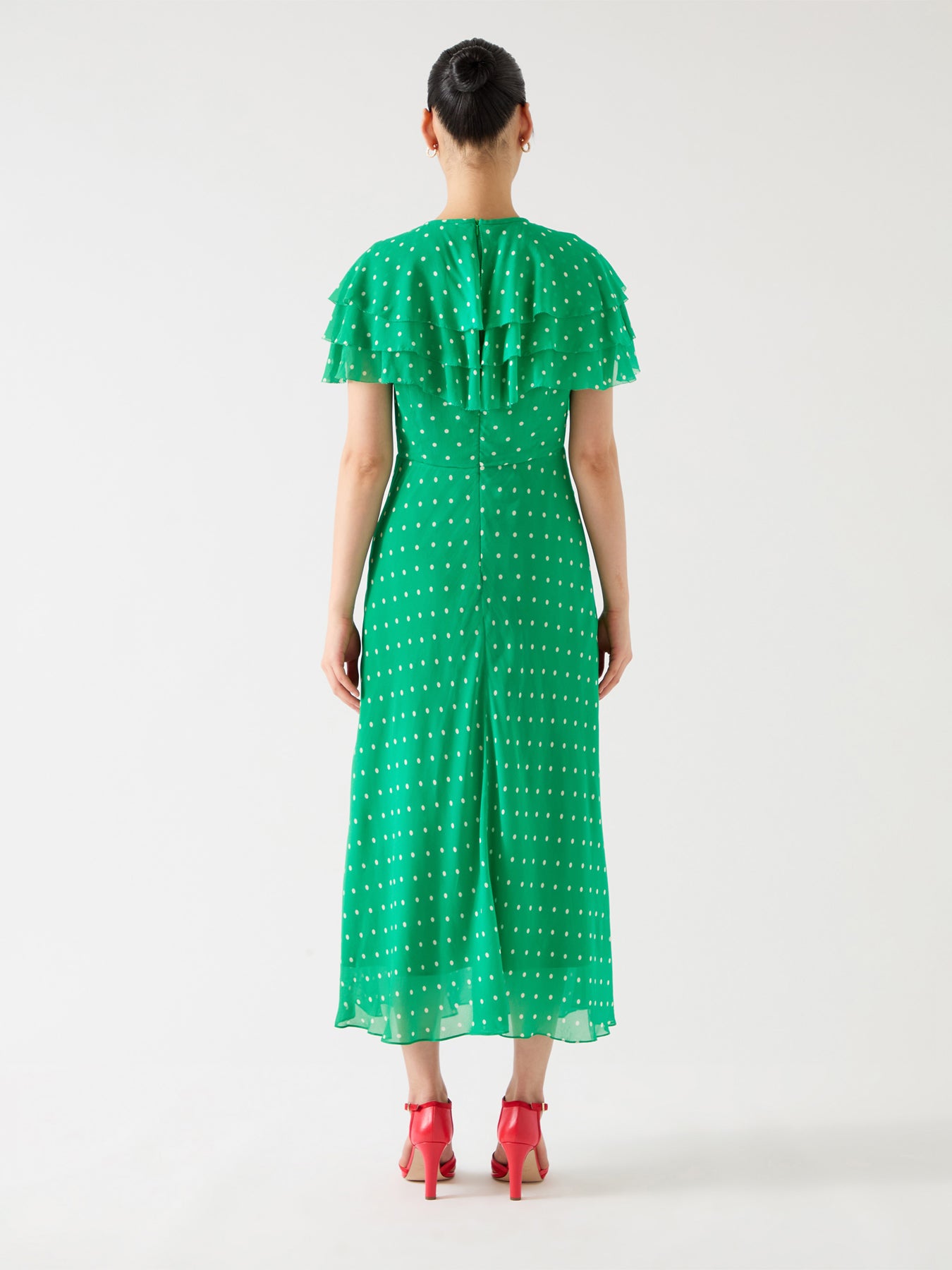 Ellen Green & Birch Polka Dot Print Dress