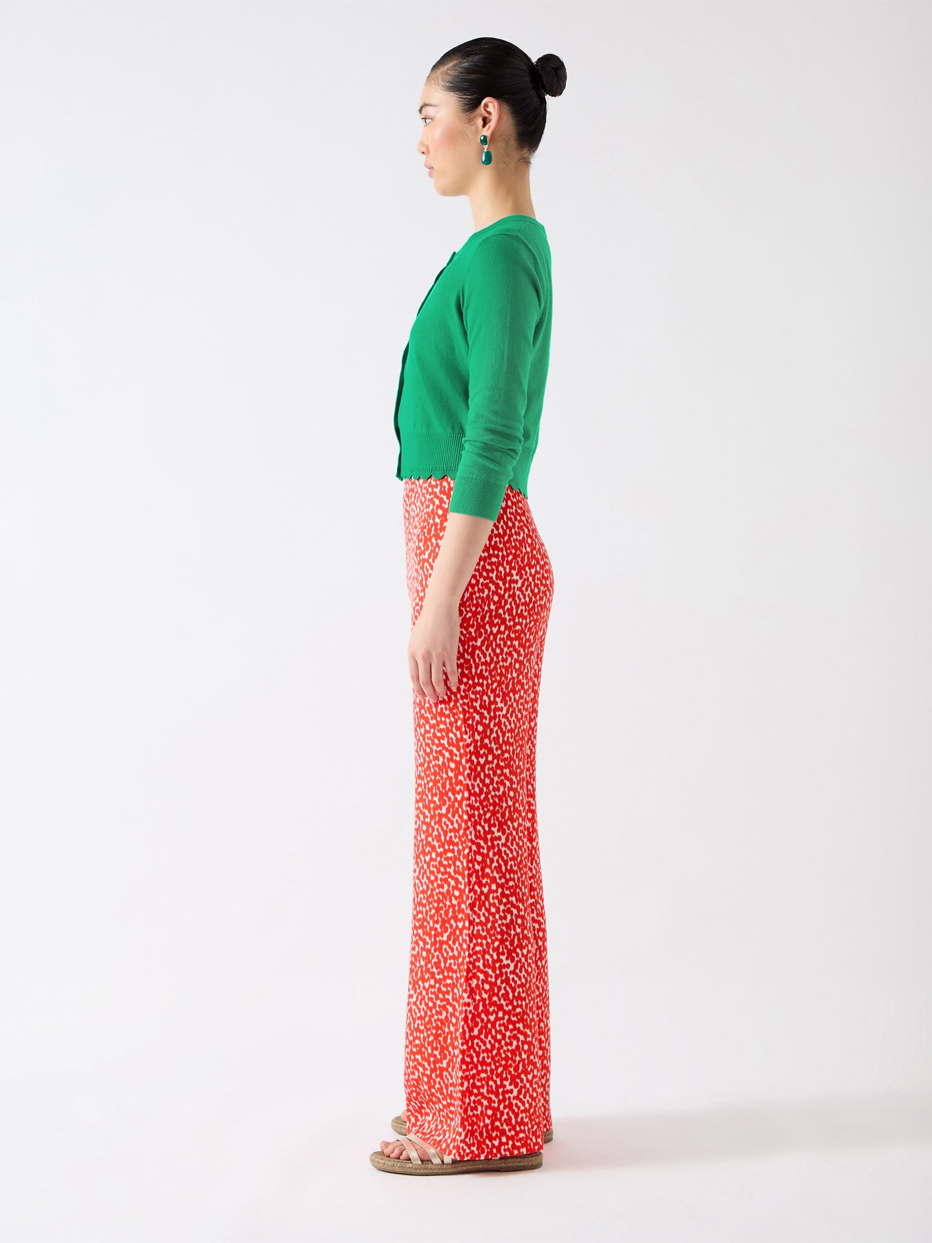 Vanessa Green Cotton Pointelle Detail Cardigan