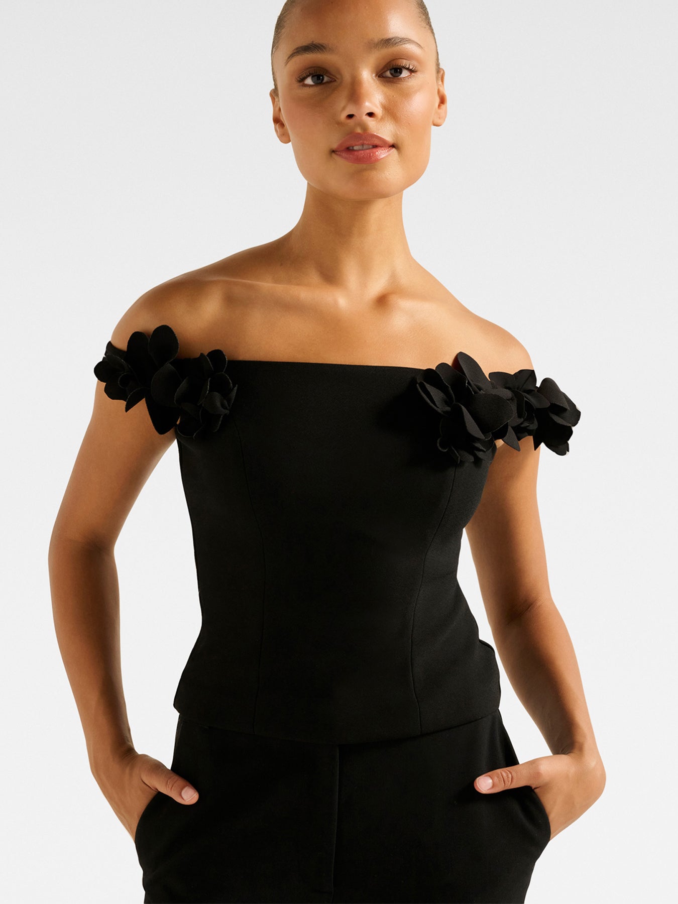 Faye Applique Bardot Top