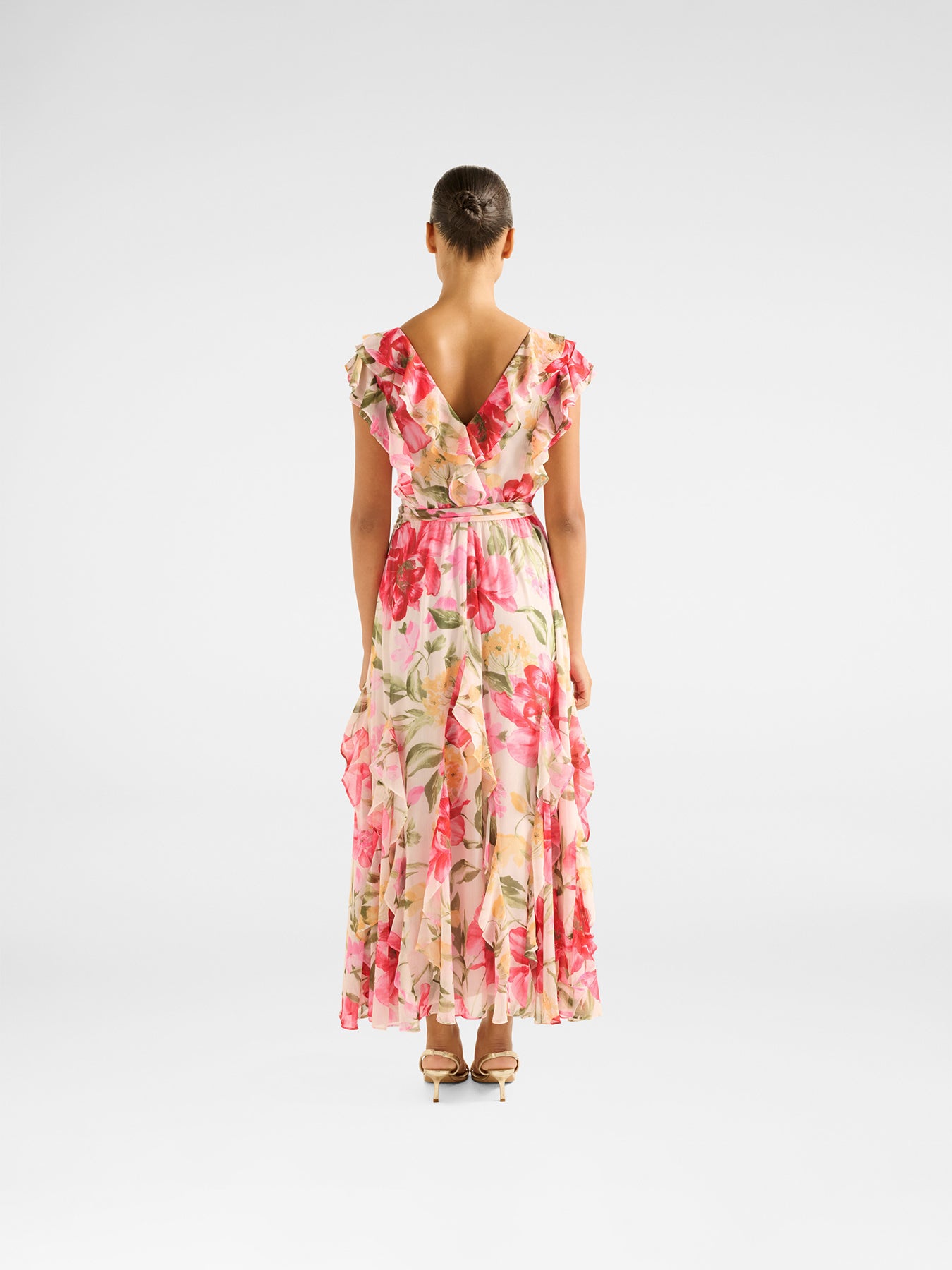 Naya Ruffle Midi Dress