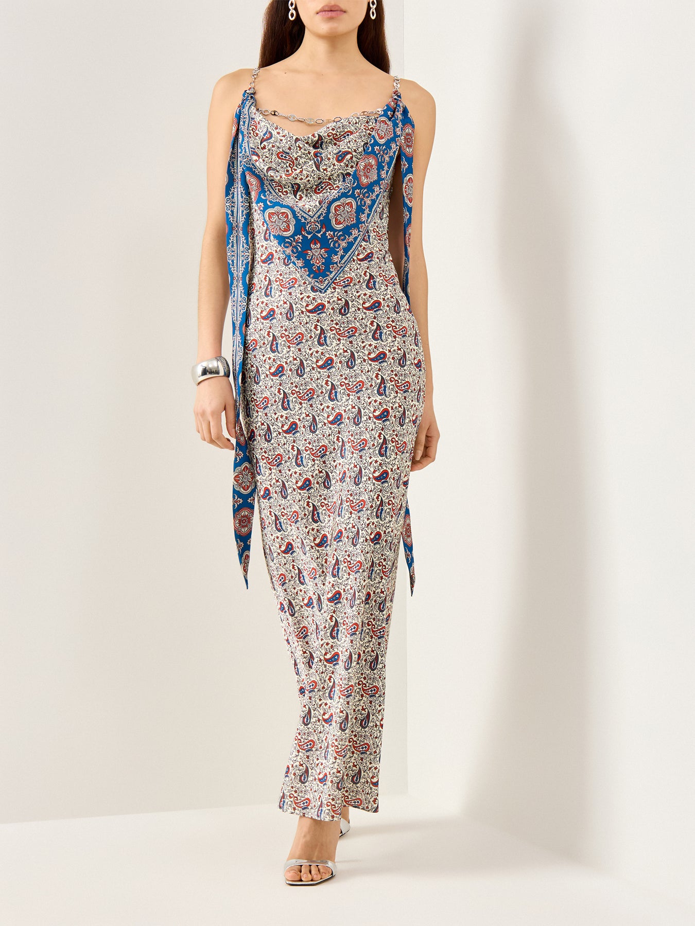 Paisley Maxi Dress With Bandana Detail