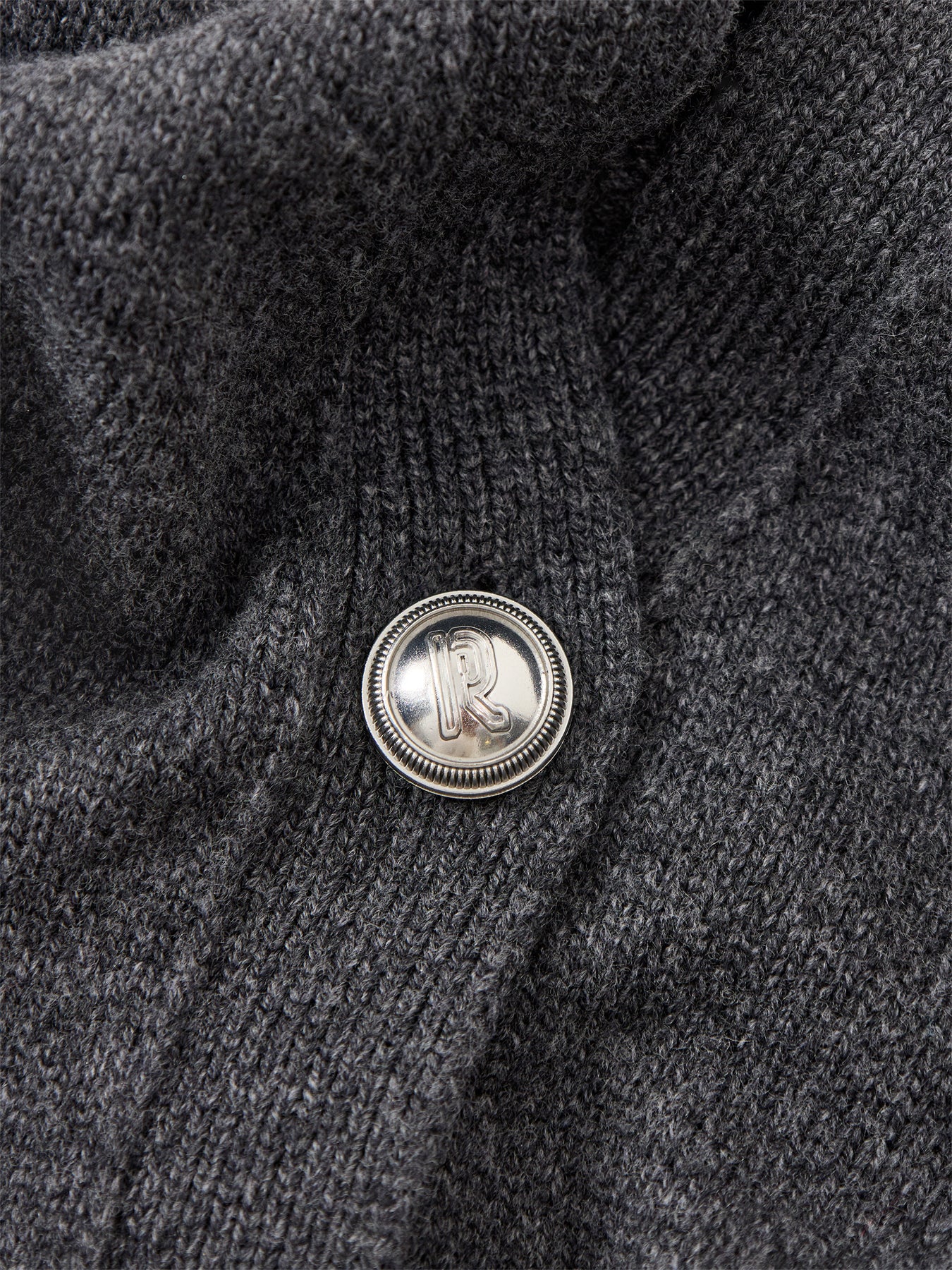Pull Cardigan With Logo Hardware Buttons Dark Grey