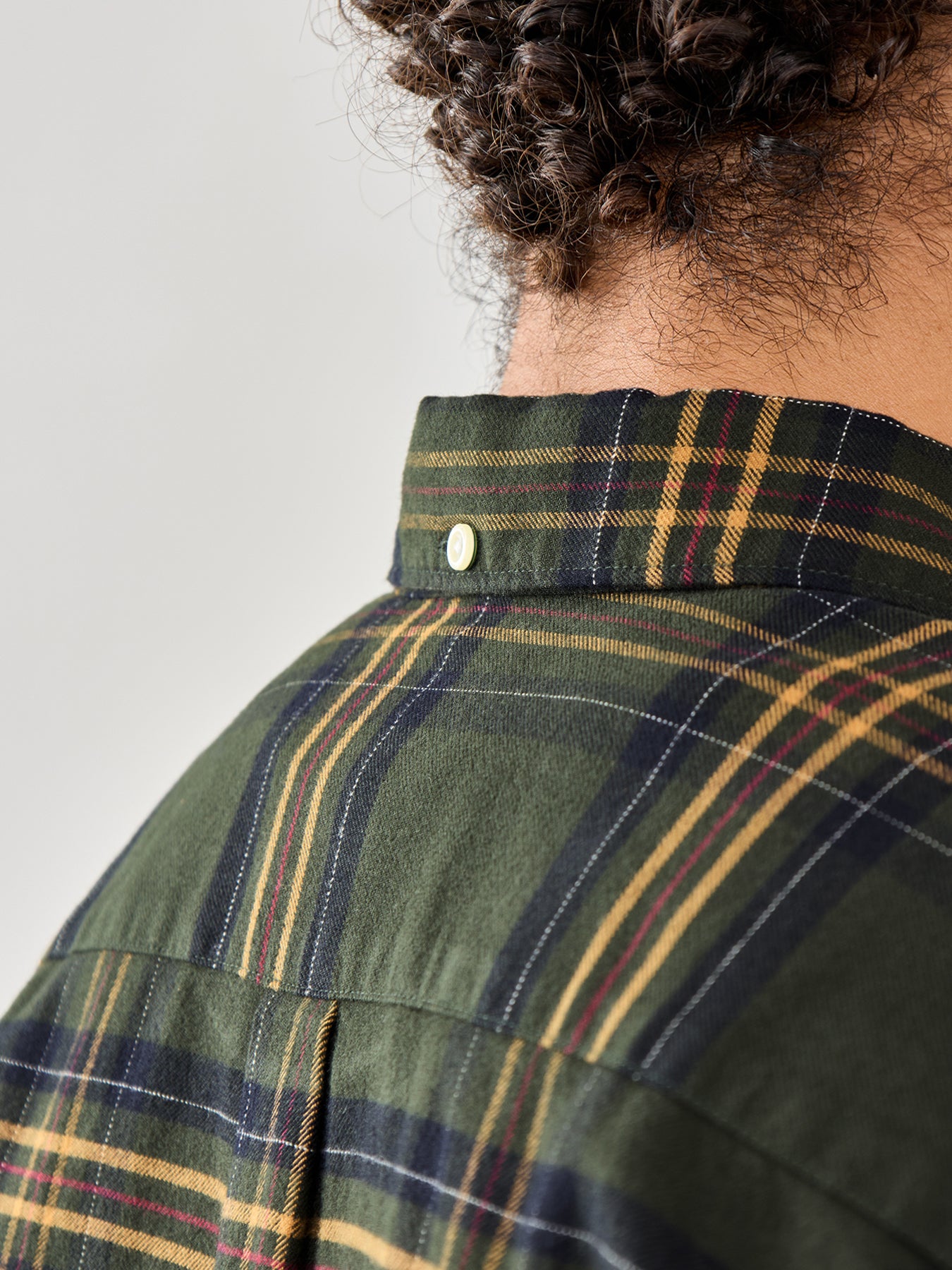 Portdown Tailored Cotton Checked Shirt Olive