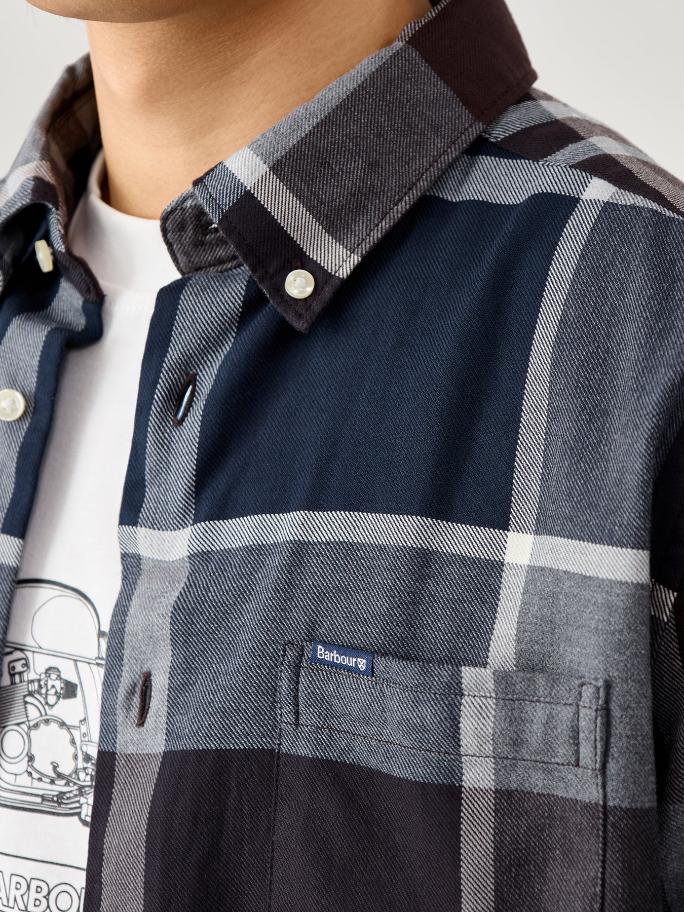 Dunoon Tailored Tartan Shirt Midnight Oak Tartan