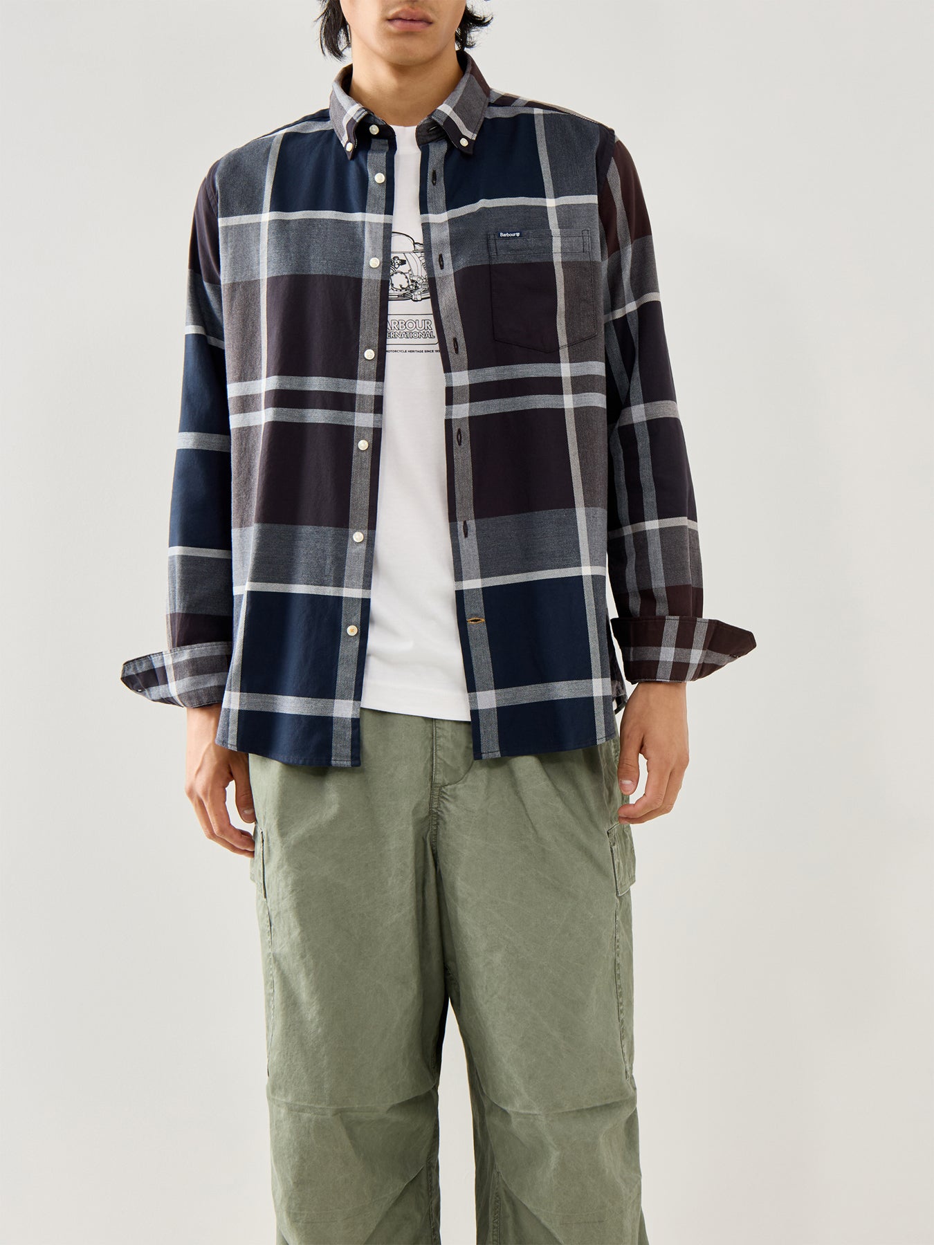 Dunoon Tailored Tartan Shirt Midnight Oak Tartan