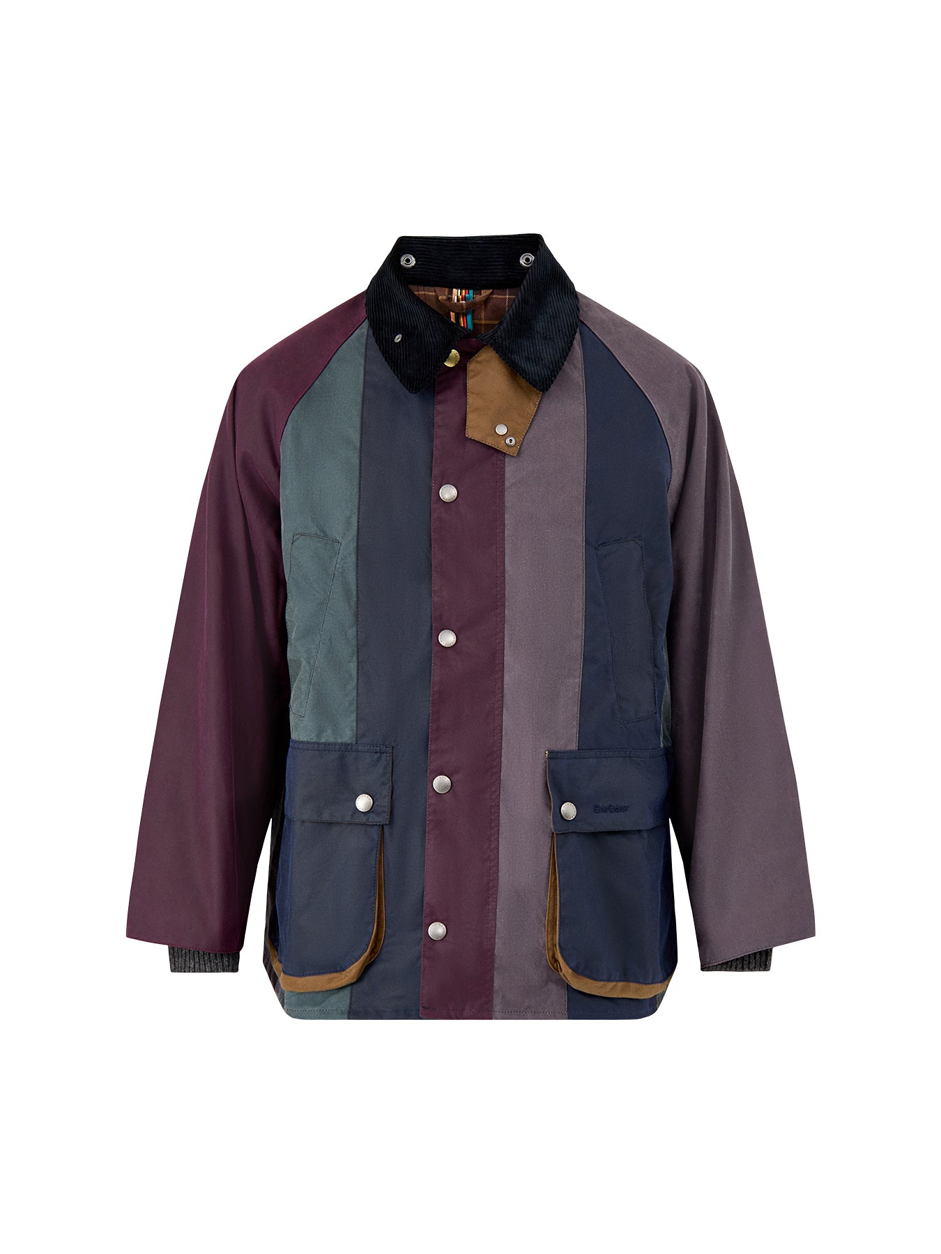 Mens Paul Smith Loves Barbour Oversized Bedale Striped Wax Jacket 