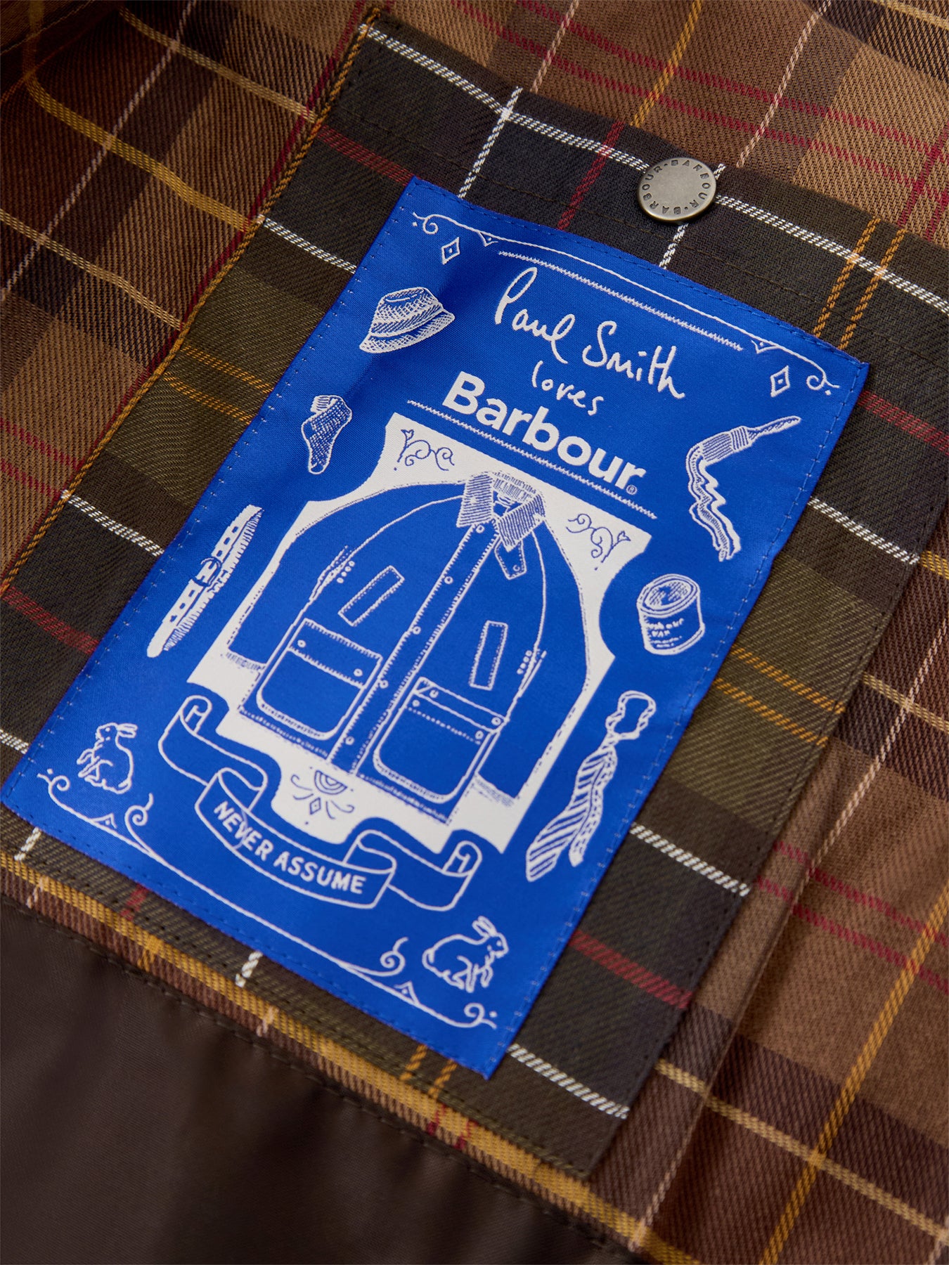 Paul Smith Loves Barbour Oversized Bedale Striped Wax Jacket