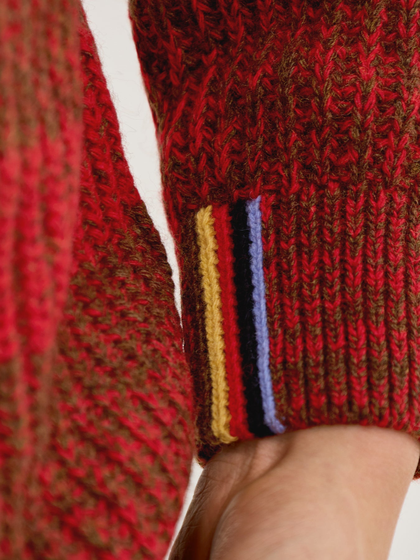 Paul Smith Loves Barbour Saddle Crew Neck Jumper Rosette Red