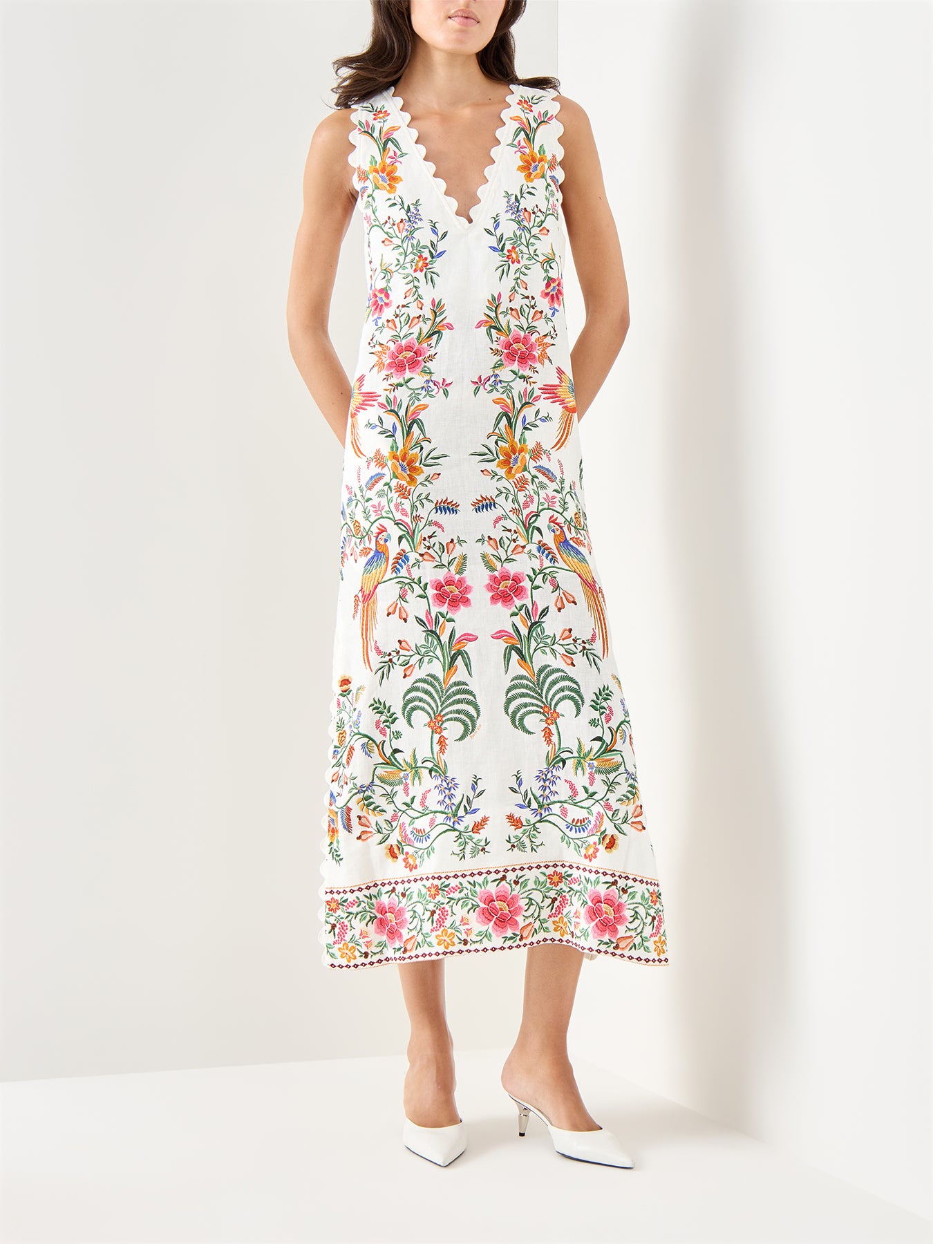 Delicate Forest Off White Maxi Dress