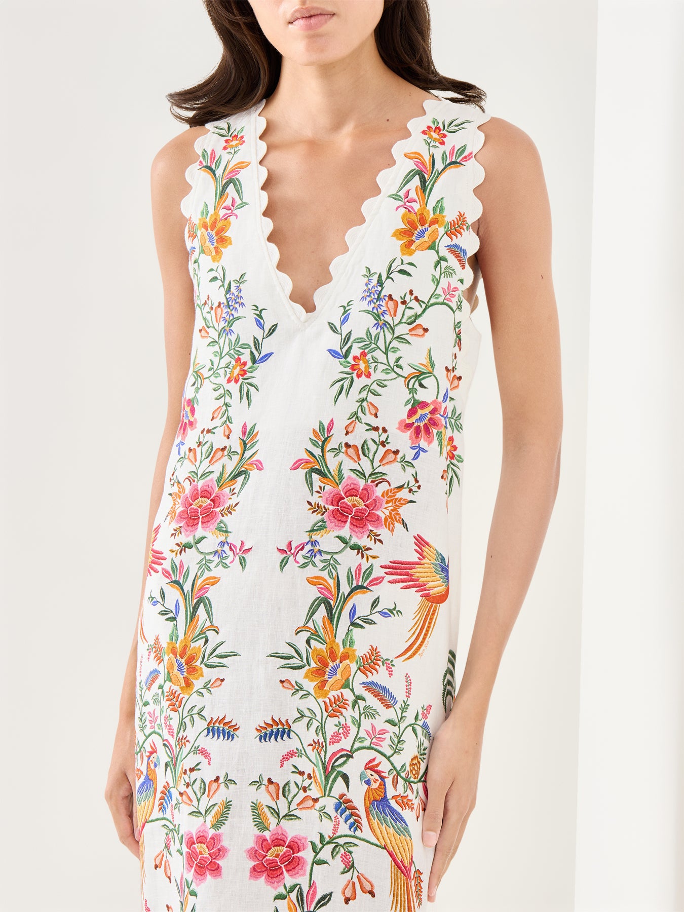 Delicate Forest Off White Maxi Dress