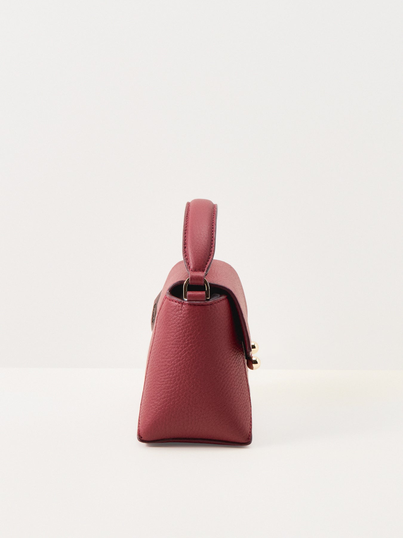 Mosaic Nano Grain Leather Crossbody Bag Oxblood