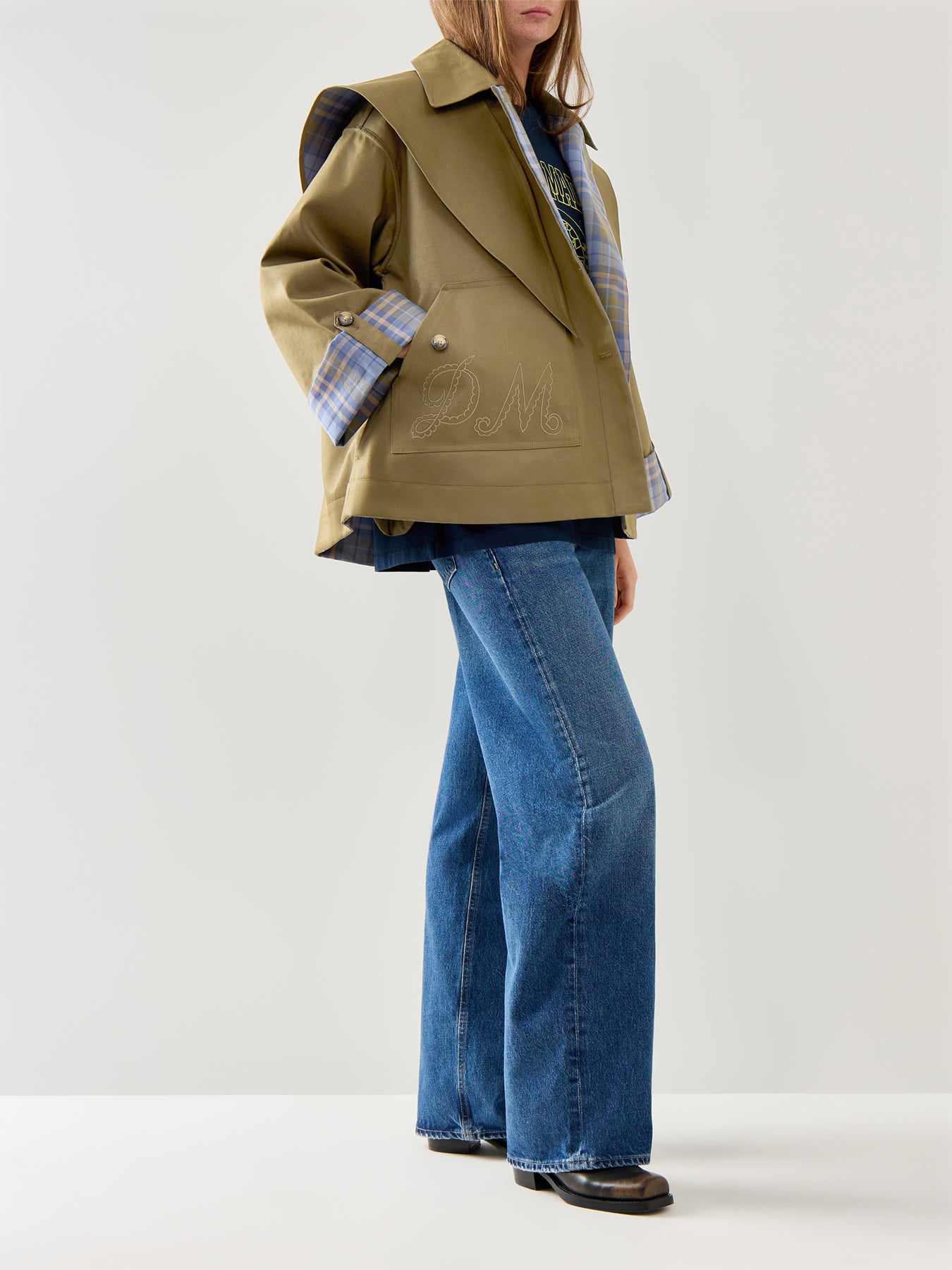 Jerry Crop Trench Coat Olive Organic Cotton