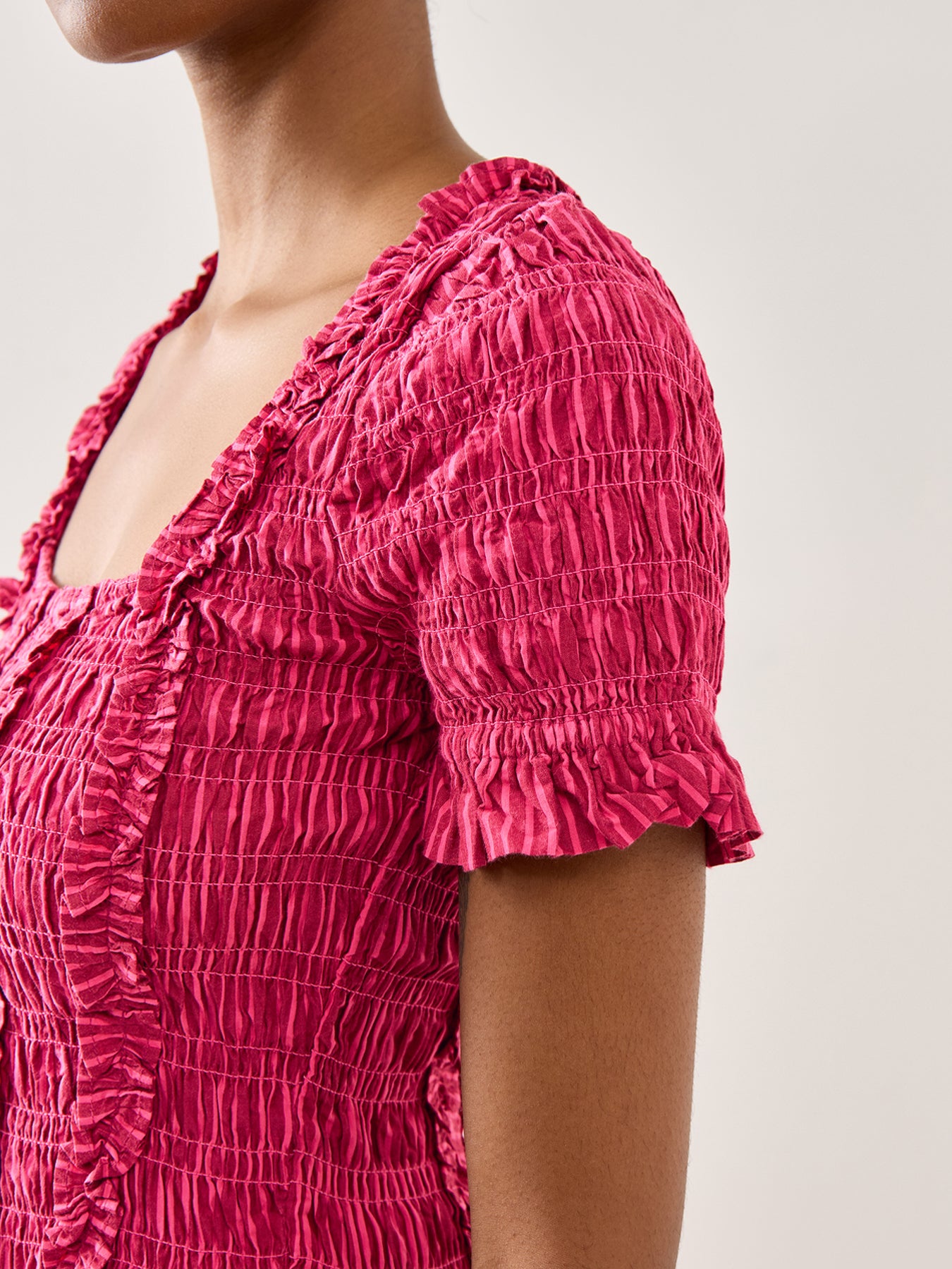 Raphaela Ruffle Midi Dress Berry Business