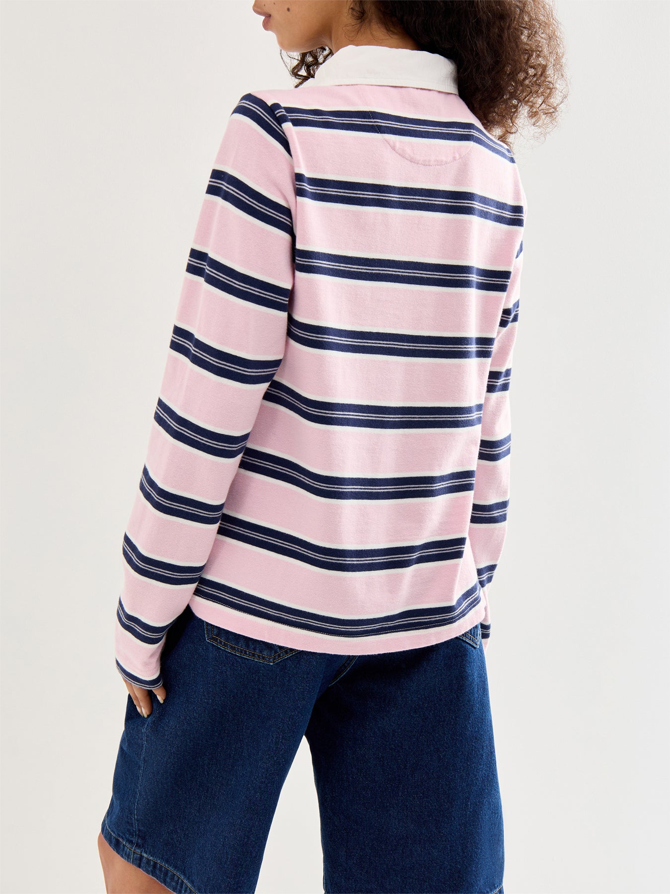 Cassia Shrunken Rugby Pink Stripe