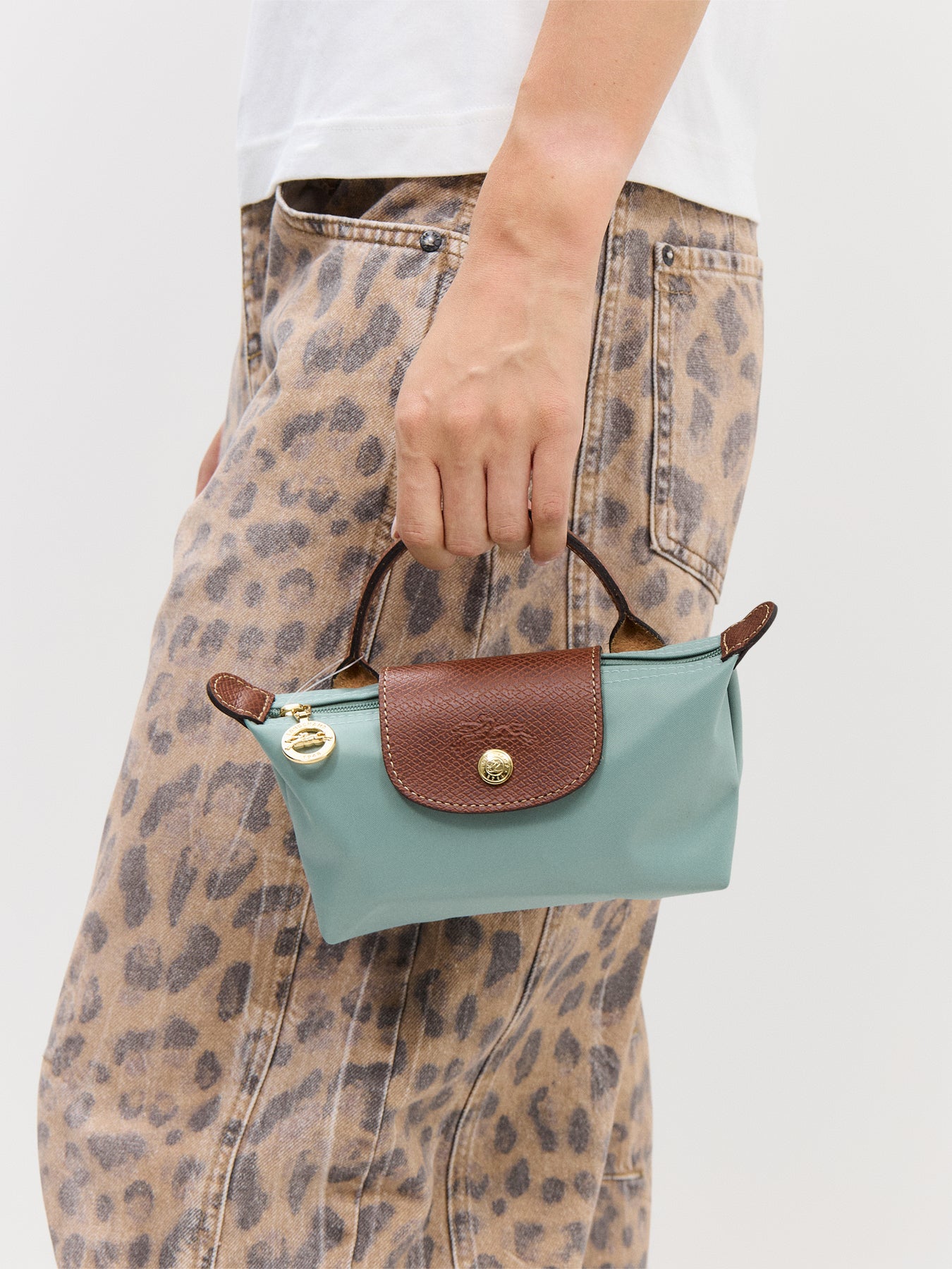 Le Pliage Original Pouch Celadon Recycled Canvas