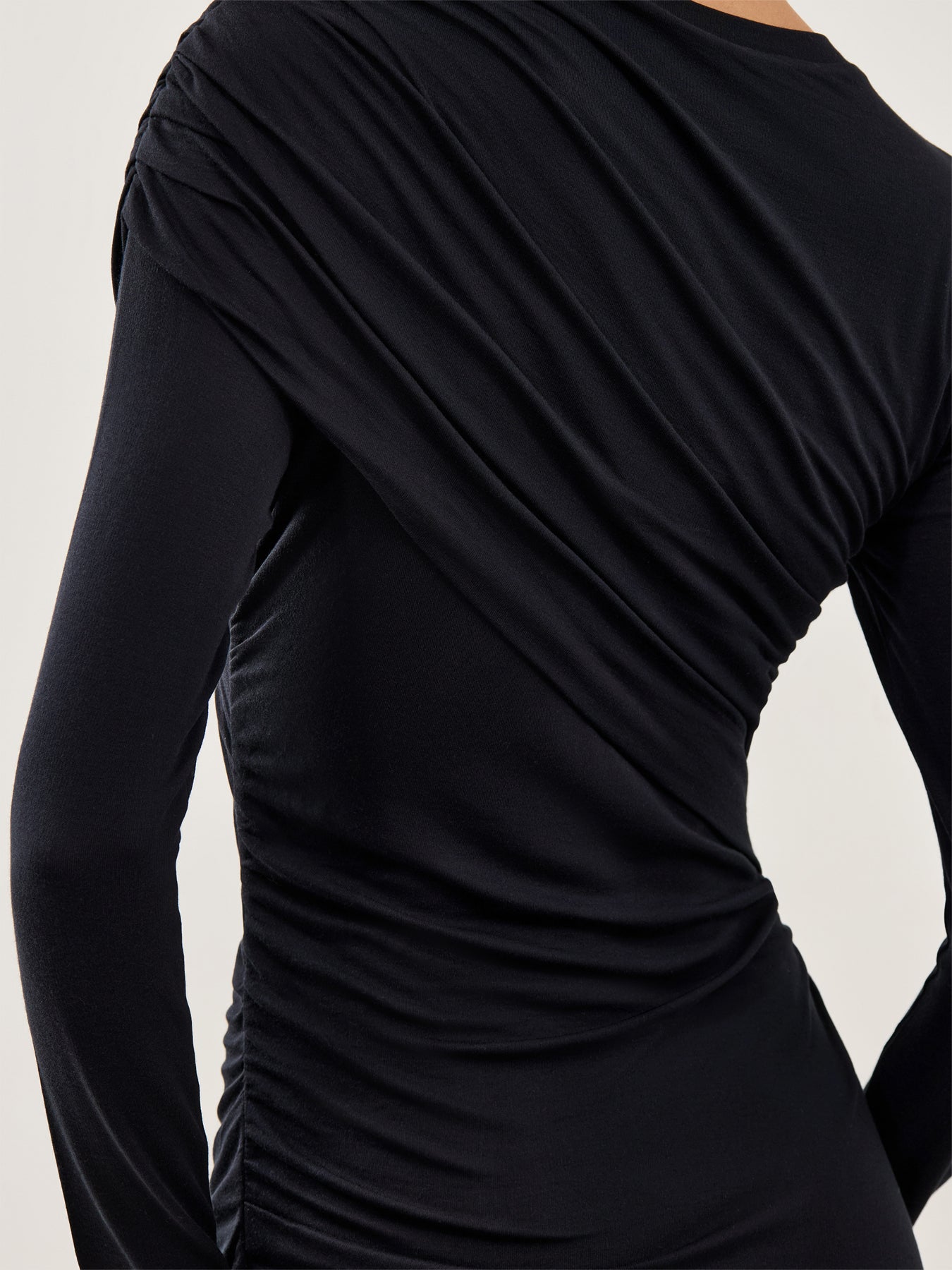 Denise Draped Mini Dress Black