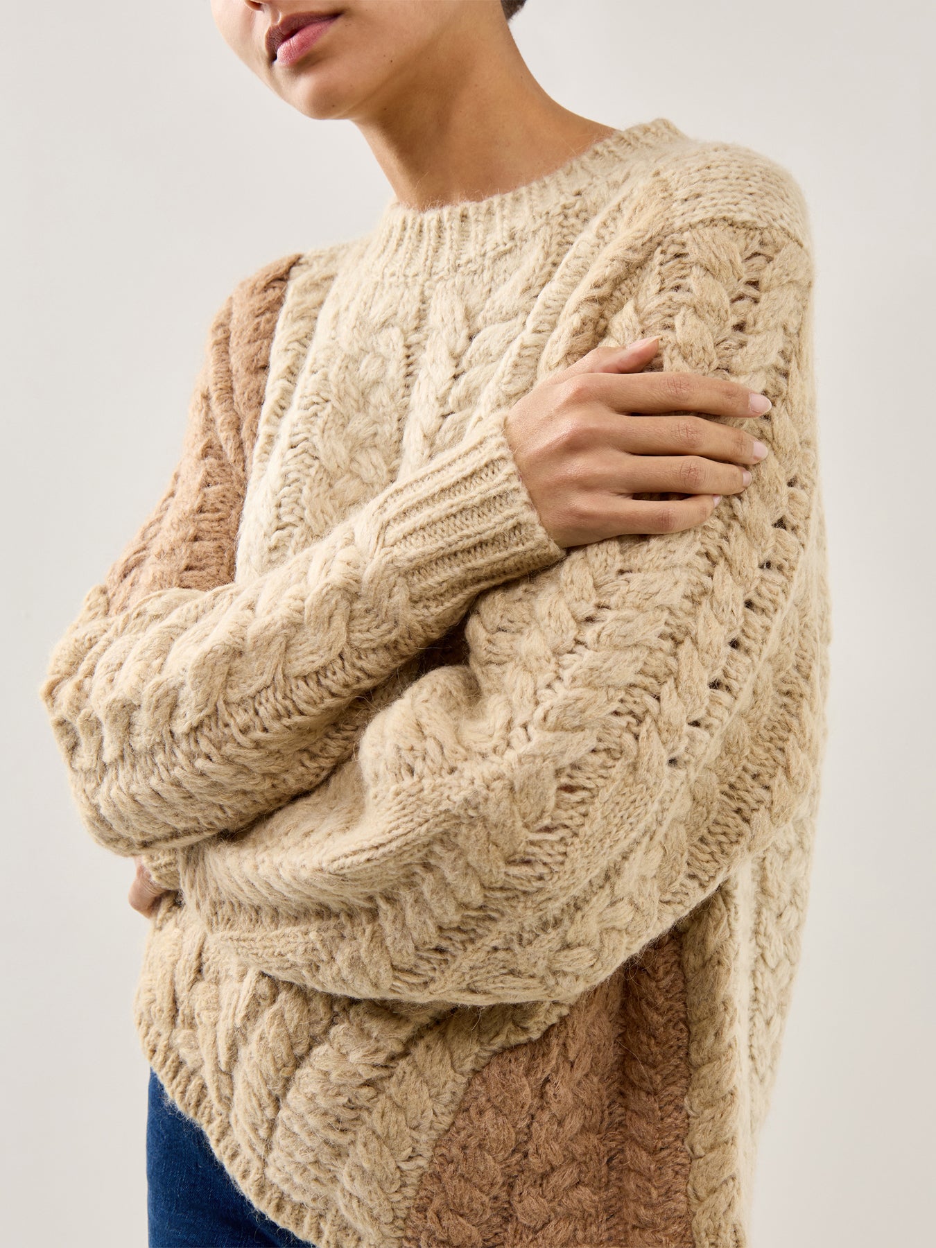 Daryl Colour-Block Knit Beige