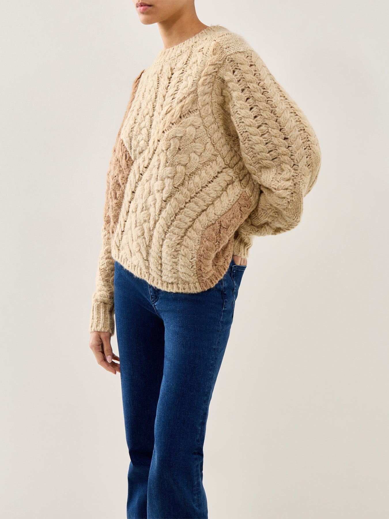 Daryl Colour-Block Knit Beige