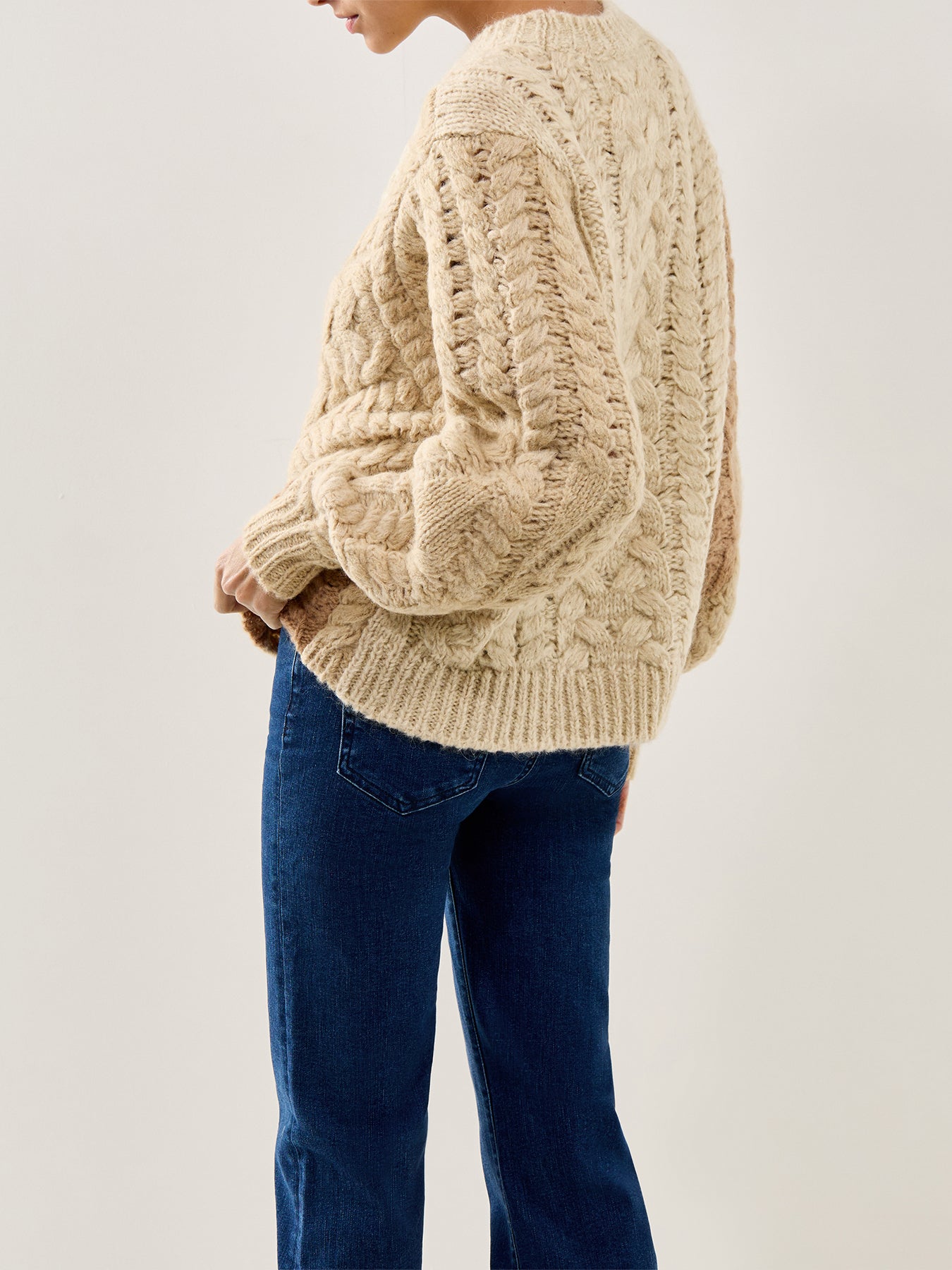 Daryl Colour-Block Knit Beige