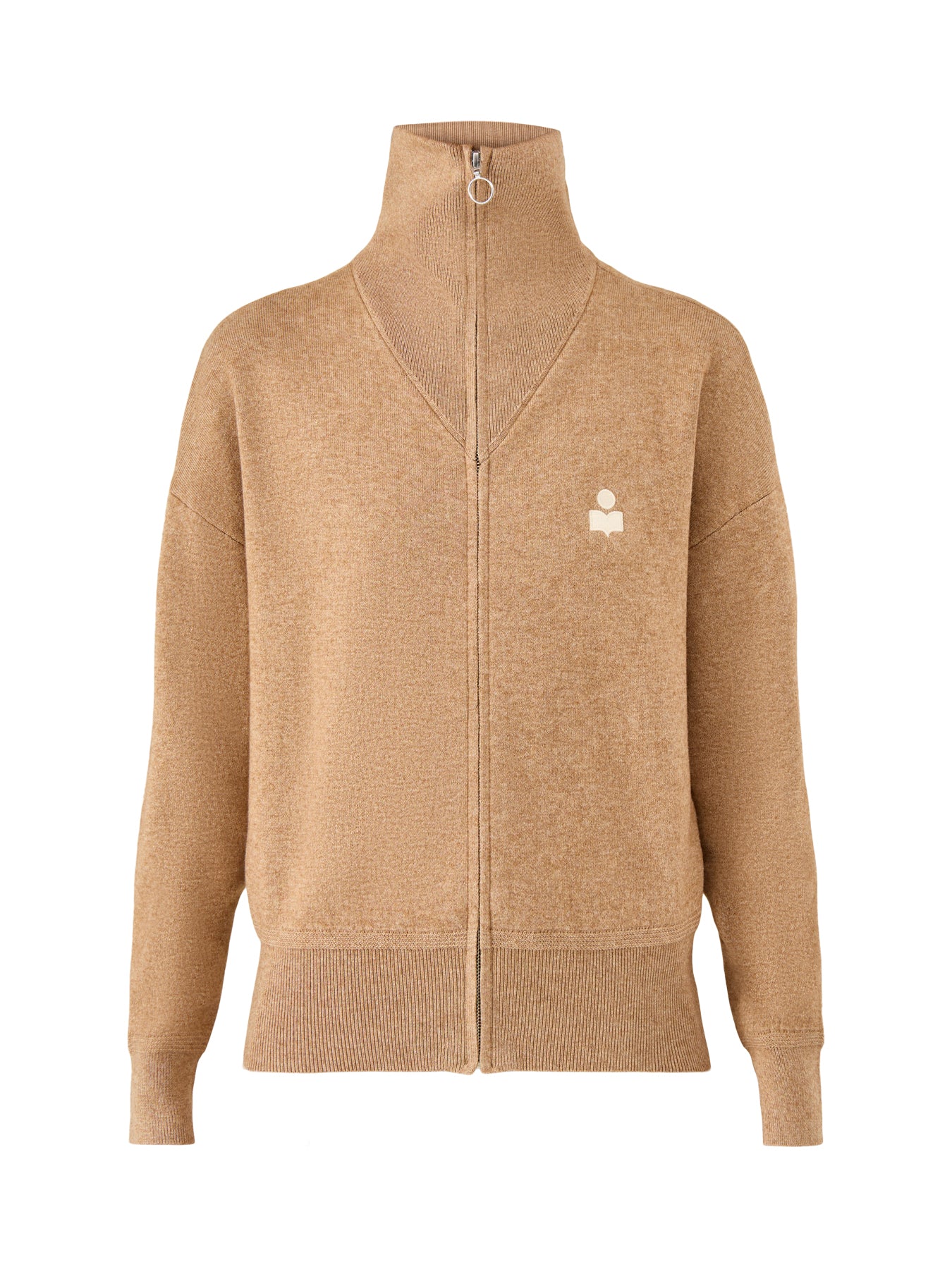 Axelle High Neck Zip Knit Camel