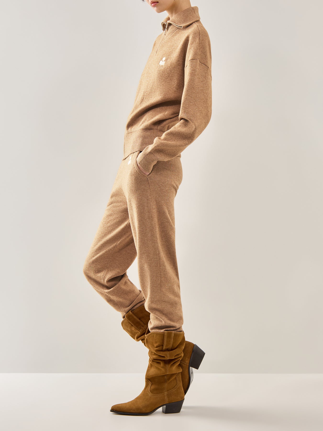 Kira Logo Knitted Sweatpants Grey Marl