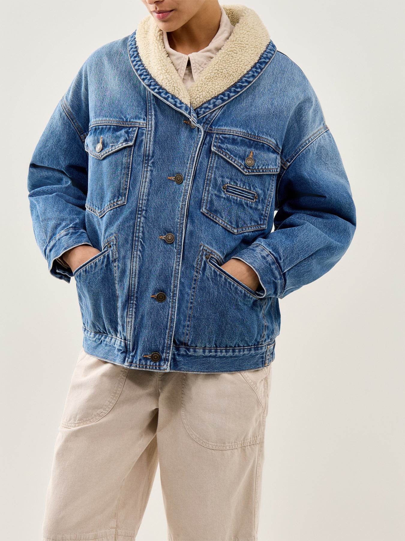 Pimia Oversized Denim Jacket Blue